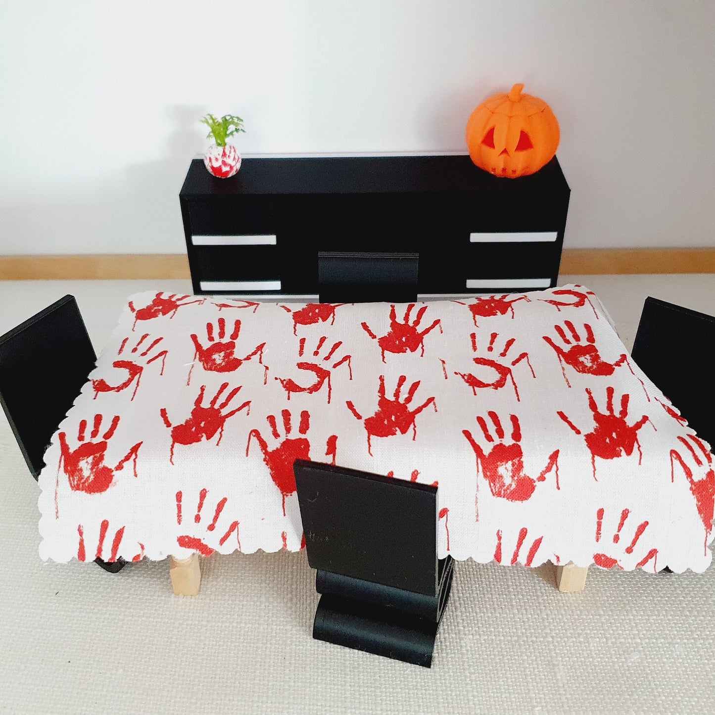 Dolls House Halloween Tablecloth, miniature tablecloth, Halloween Tablecloth, 12th scale