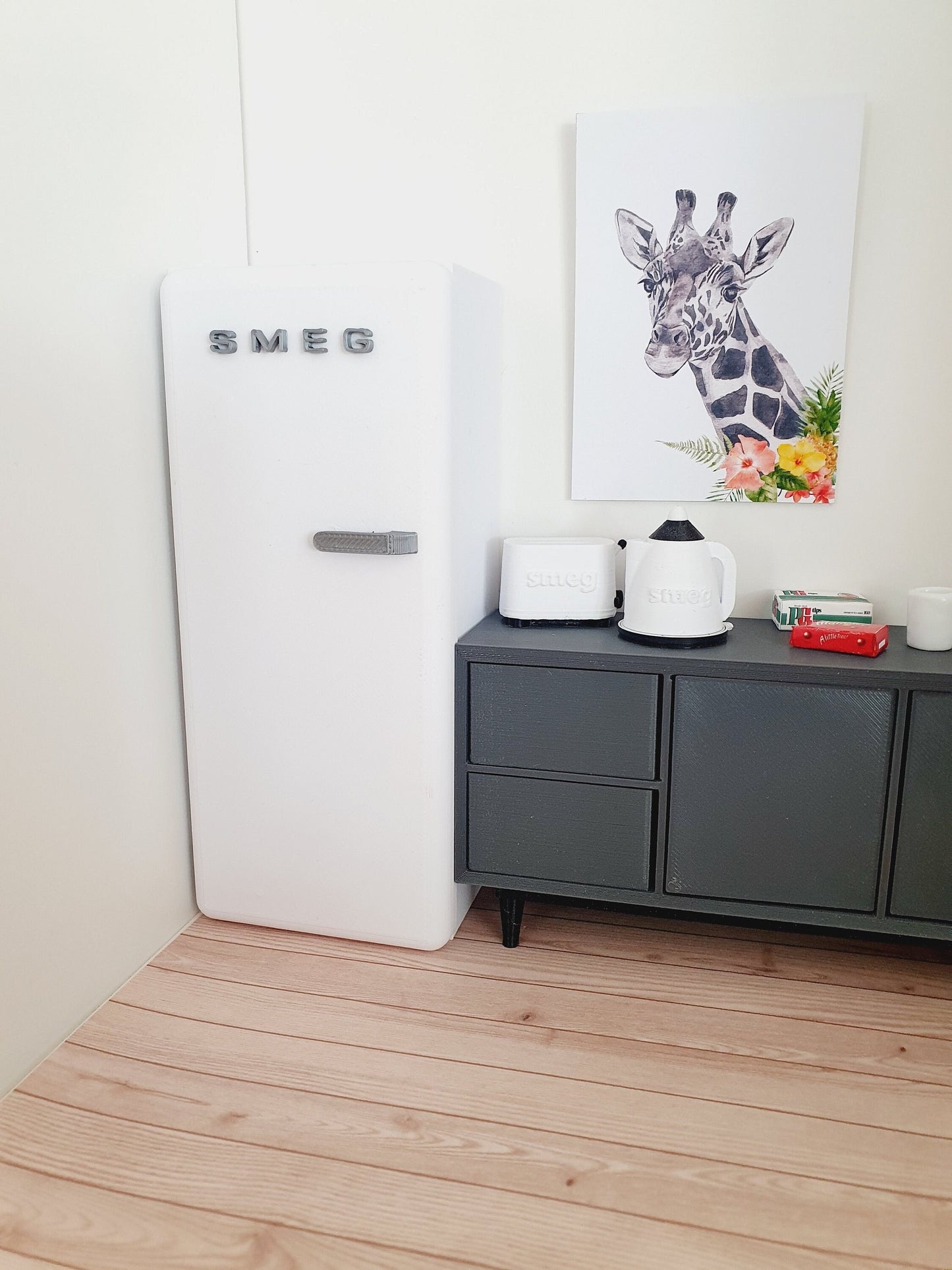 Dolls House Modern SMEG Fridge | Left or Right Hinged Door | Choice of Colours | 1:12 Scale Miniature