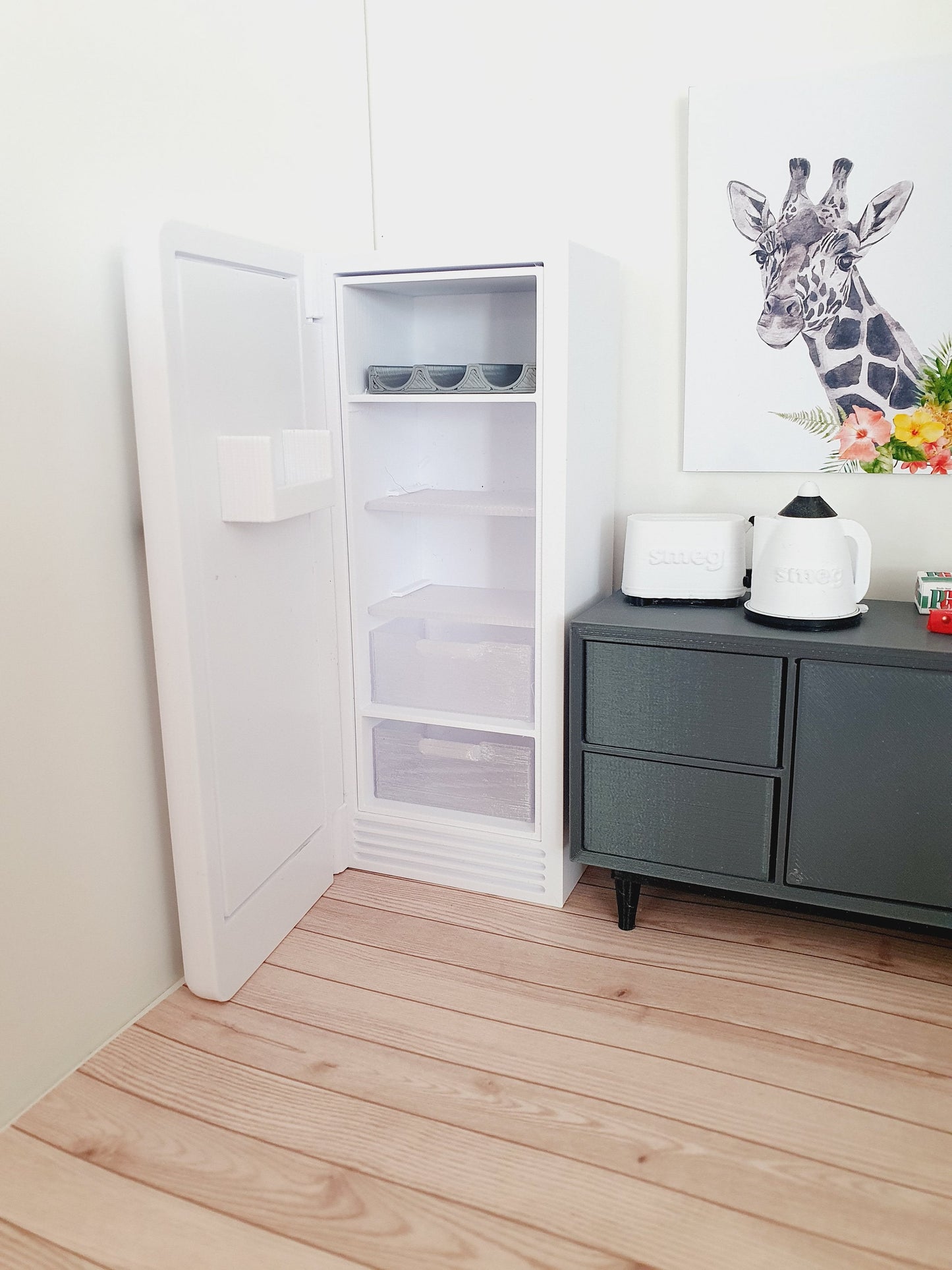 Dolls House Modern SMEG Fridge | Left or Right Hinged Door | Choice of Colours | 1:12 Scale Miniature