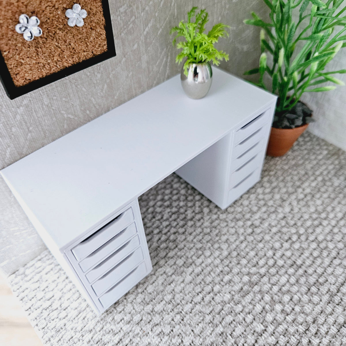Dolls House Desk, Miniature Study Desk, Dollhouse Furniture, Mini Desk Decor, Dollhouse Accessory, 12th Scale Desk (DESK2)