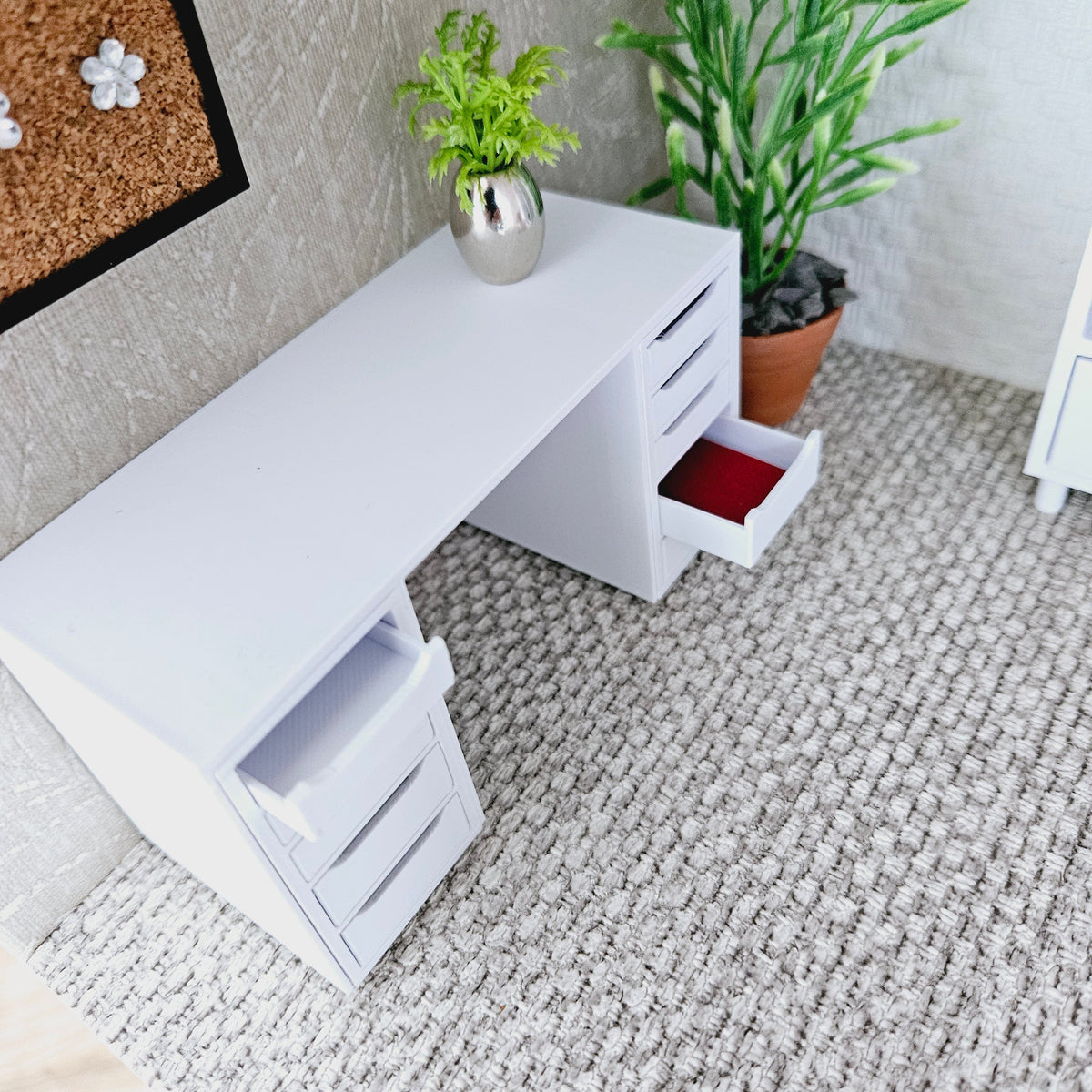 Dolls House Desk, Miniature Study Desk, Dollhouse Furniture, Mini Desk Decor, Dollhouse Accessory, 12th Scale Desk (DESK2)