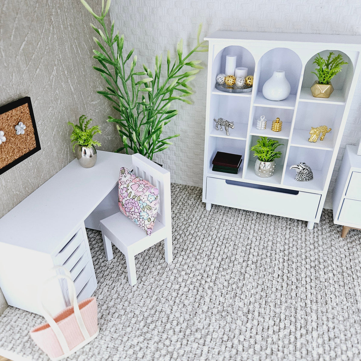 Dolls House Desk, Miniature Study Desk, Dollhouse Furniture, Mini Desk Decor, Dollhouse Accessory, 12th Scale Desk (DESK2)