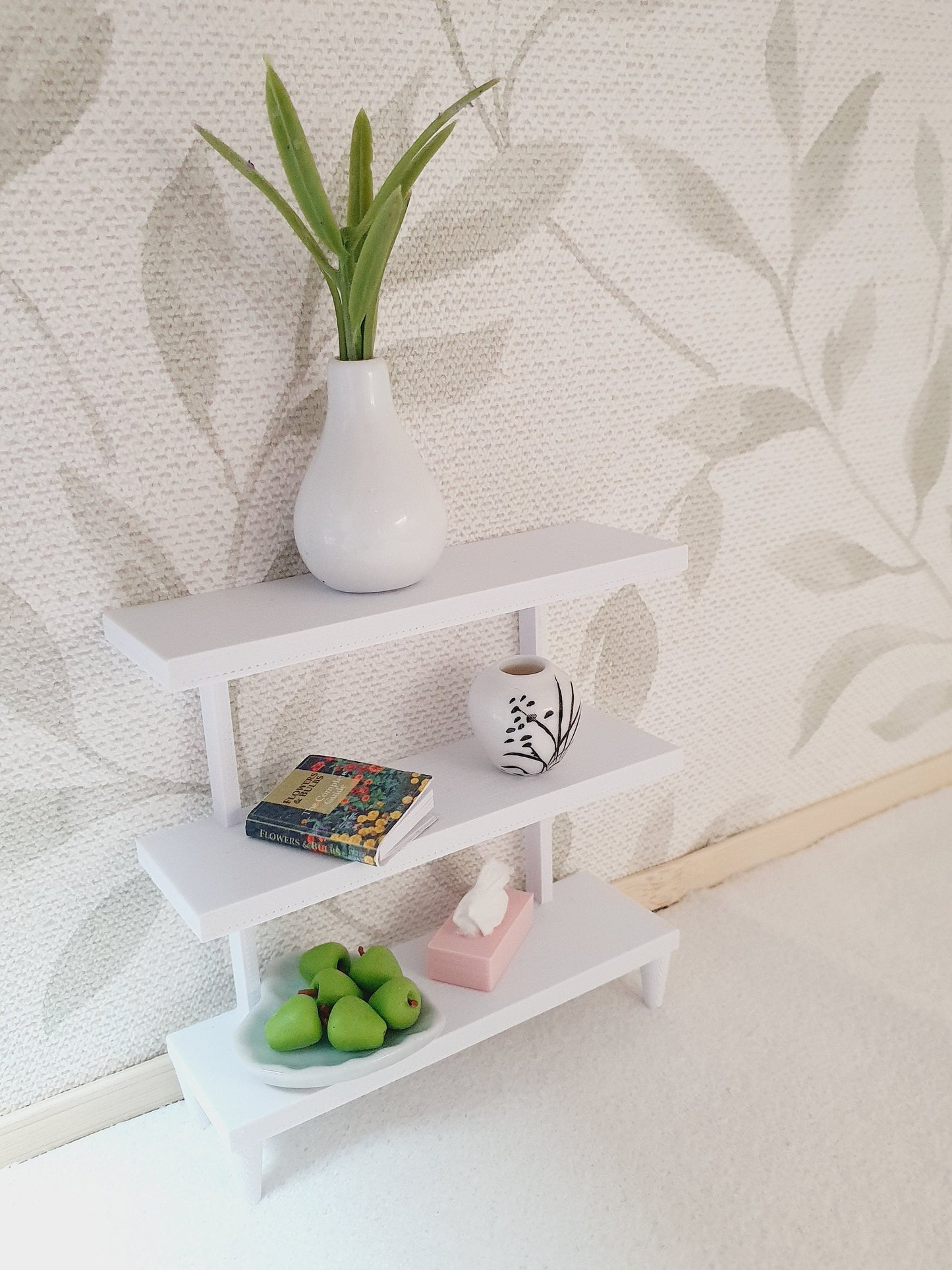 Dolls House Modern Shelving Unit, 1:12th Scale, Miniature Shelves, Choice of Colours (SH2)