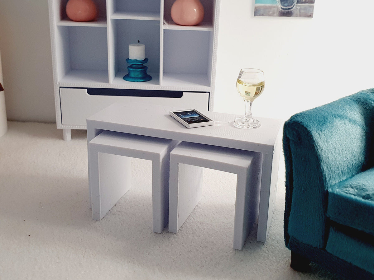 Dolls House Long John Table with 2 Smaller Tables, 1:12th Scale, Miniature Coffee Table (LONGJ1)