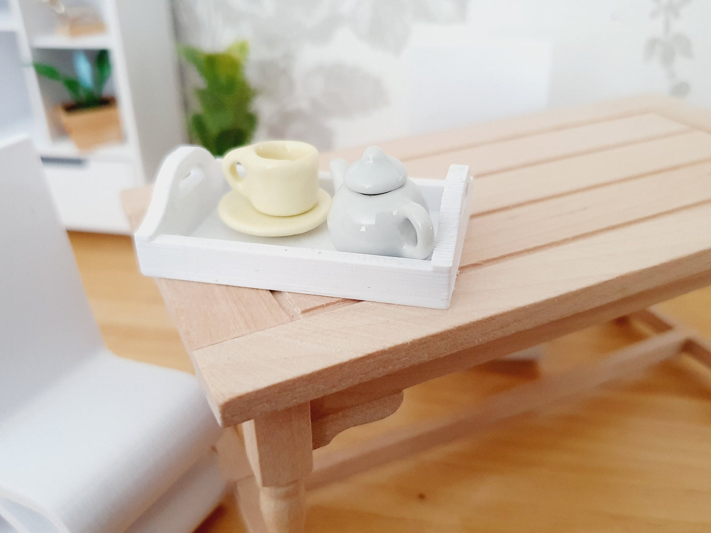 Dolls House Coloured Tray 1:12th Scale Tray, Miniature Tray, Choice of Colours