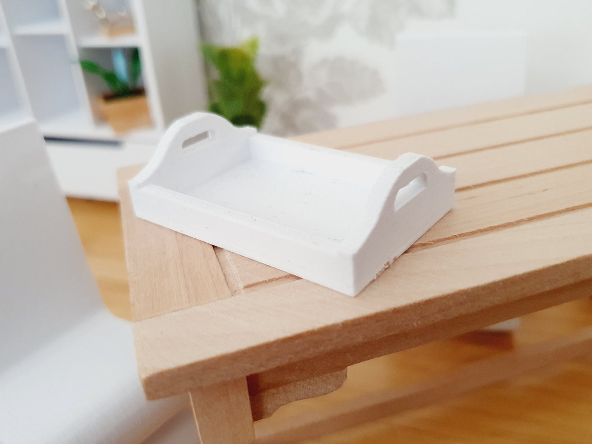 Dolls House Coloured Tray 1:12th Scale Tray, Miniature Tray, Choice of Colours