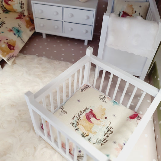 Dolls House Playpen with Winnie the Pooh base  1:12th Scale, Miniature Playpen