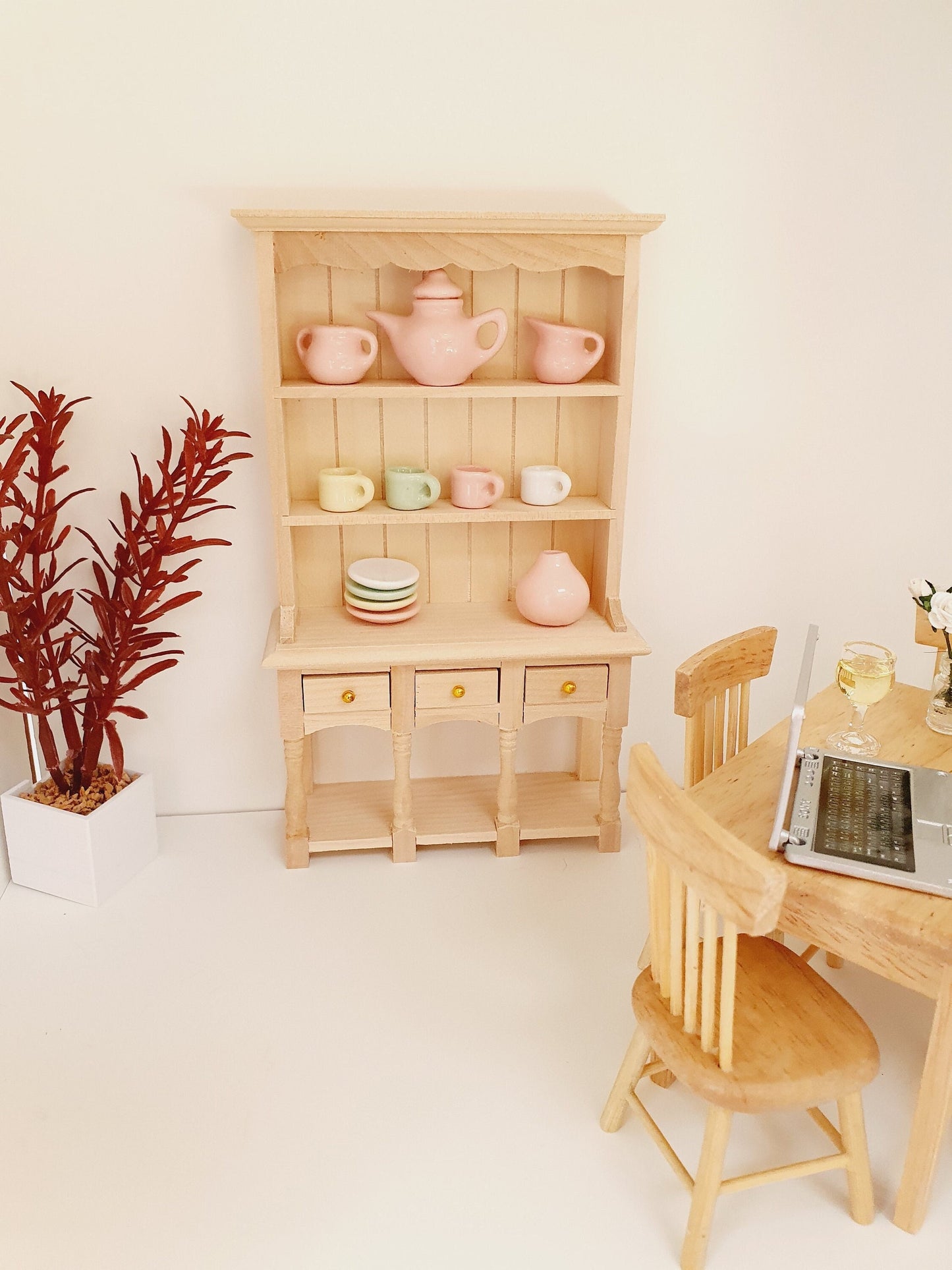 Dolls House Modern Wooden Dresser with 3 opening drawers  1:12th Scale, Miniature (DR1)