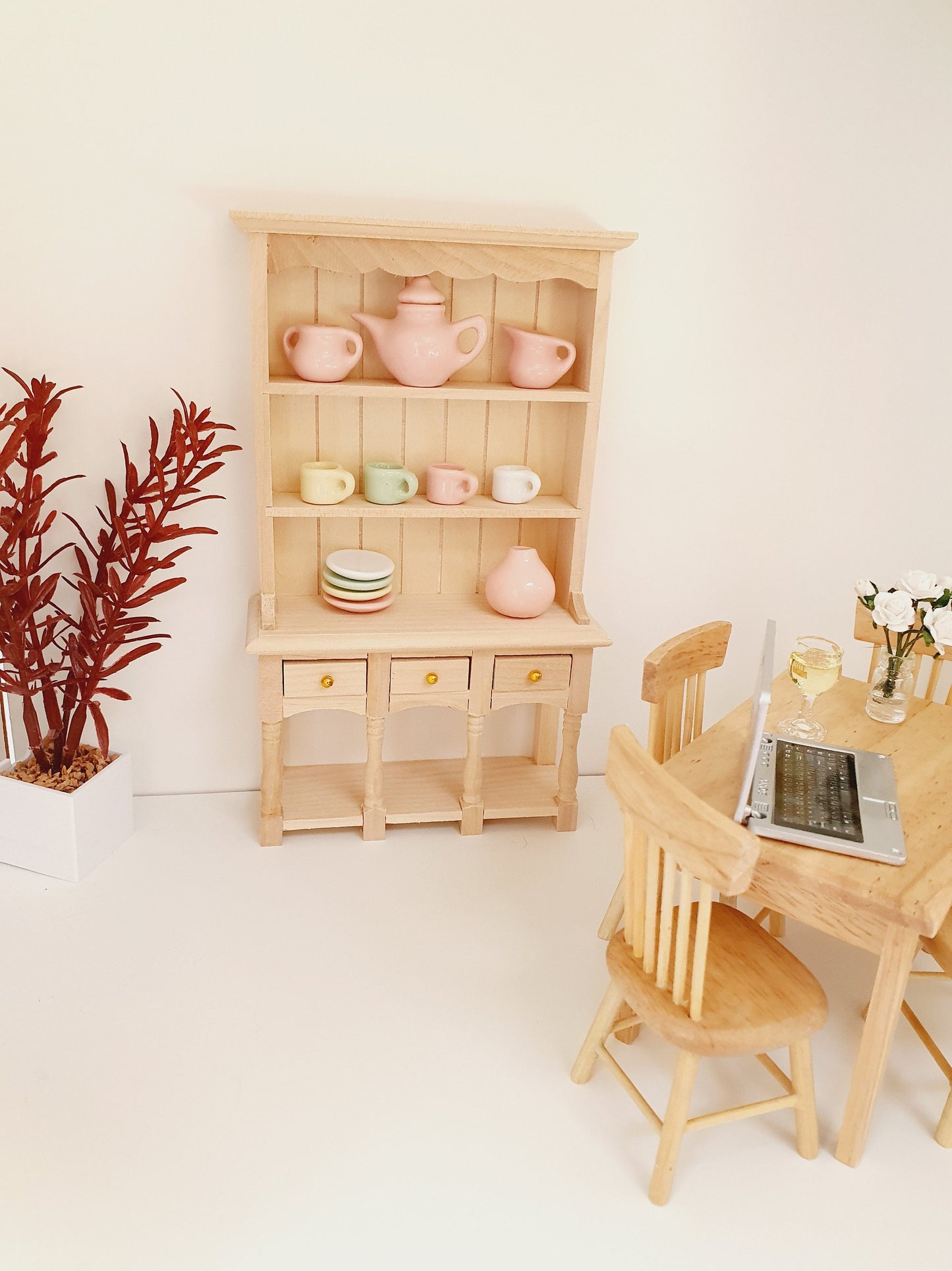 Dolls House Modern Wooden Dresser with 3 opening drawers  1:12th Scale, Miniature (DR1)