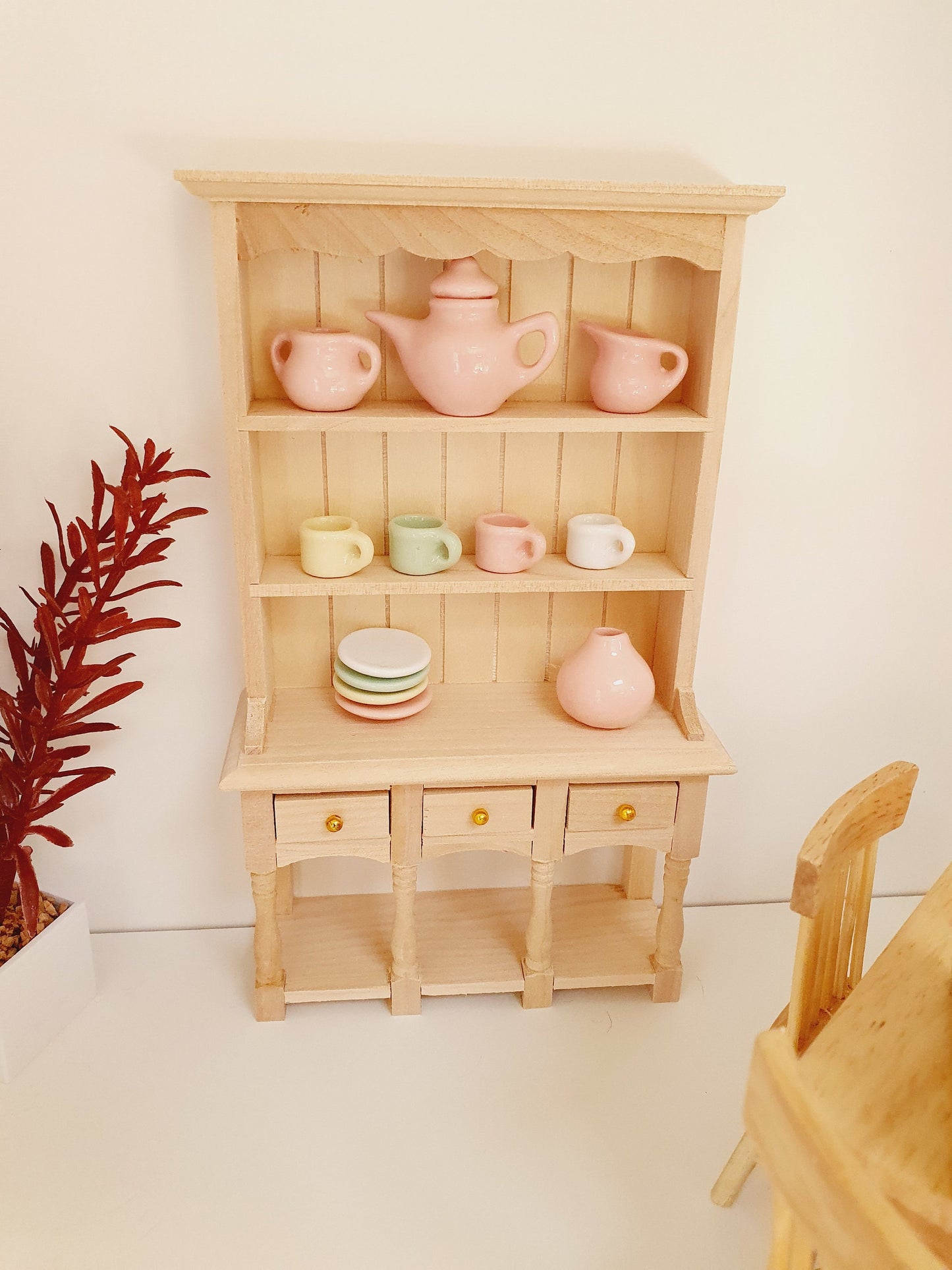 Dolls House Modern Wooden Dresser with 3 opening drawers  1:12th Scale, Miniature (DR1)