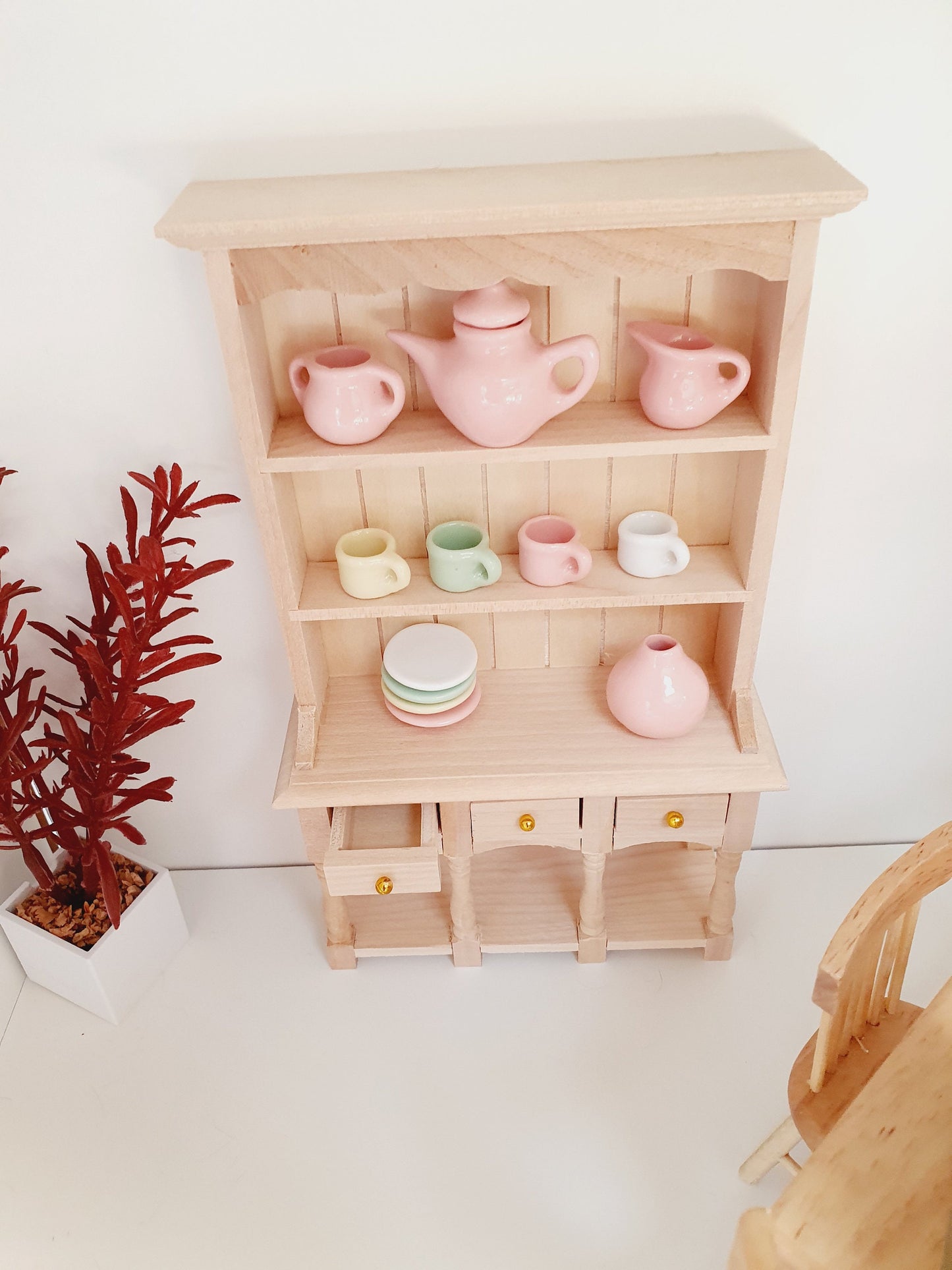 Dolls House Modern Wooden Dresser with 3 opening drawers  1:12th Scale, Miniature (DR1)