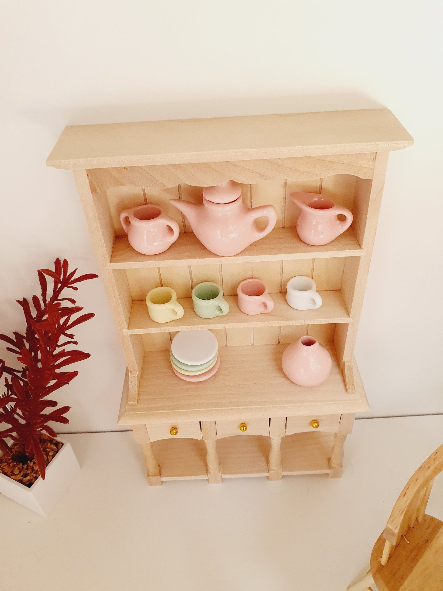 Dolls House Modern Wooden Dresser with 3 opening drawers  1:12th Scale, Miniature (DR1)