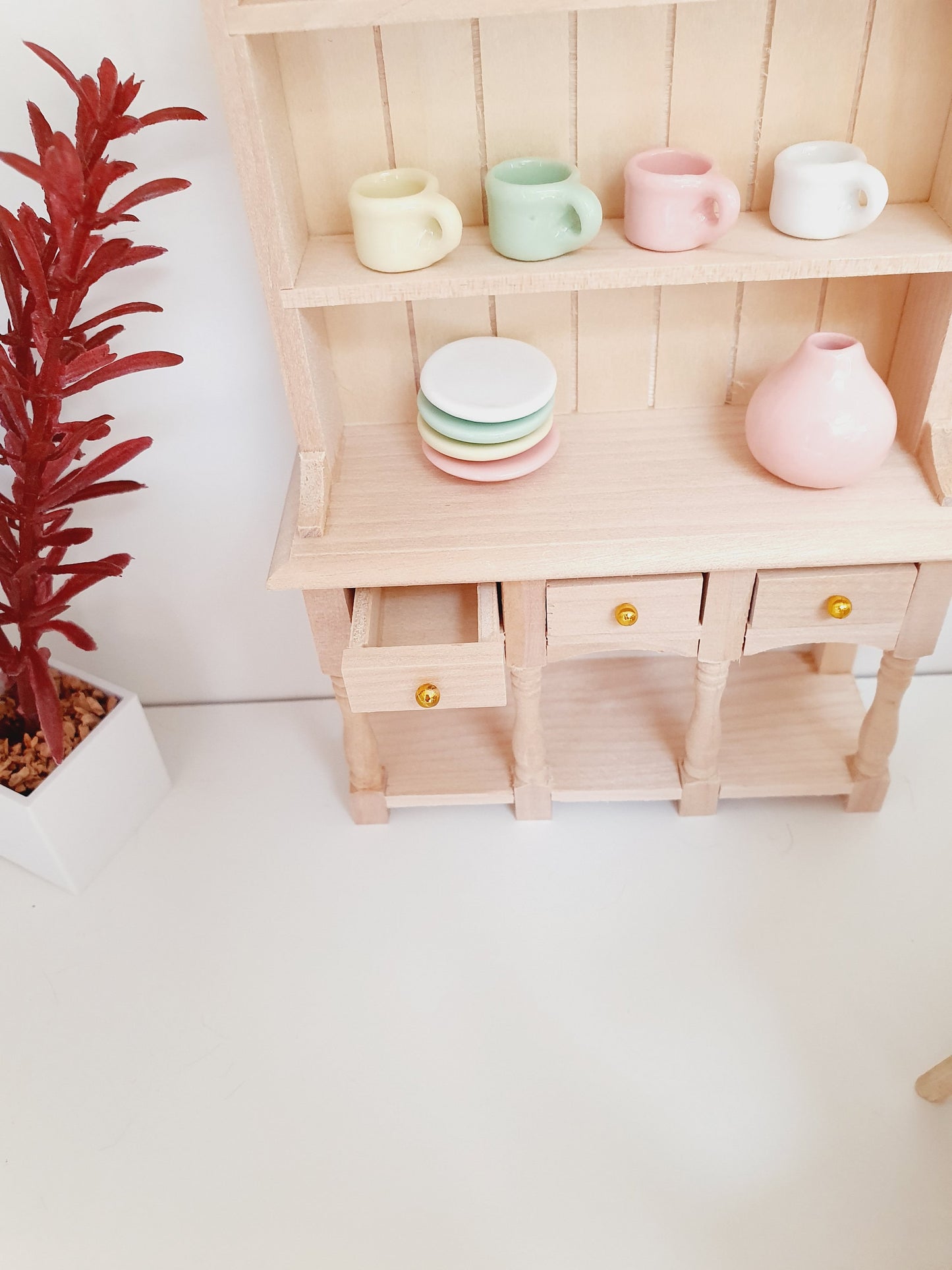 Dolls House Modern Wooden Dresser with 3 opening drawers  1:12th Scale, Miniature (DR1)