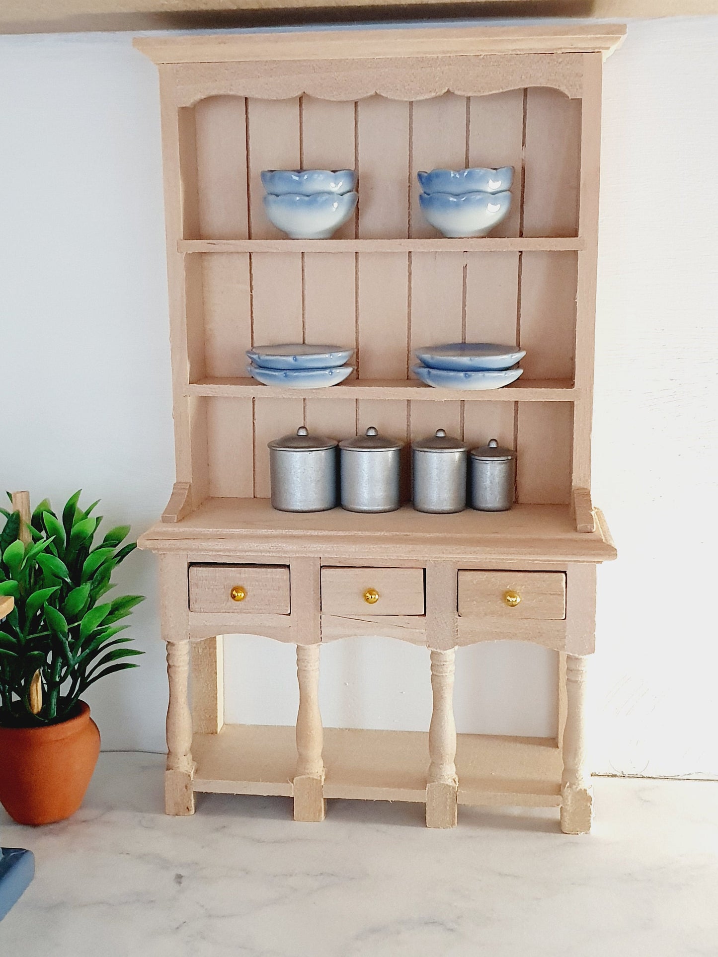 Dolls House Modern Wooden Dresser with 3 opening drawers  1:12th Scale, Miniature (DR1)