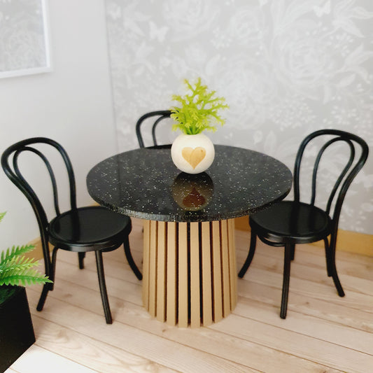 Dolls House Modern Wood Effect Dining Table for indoors or Outdoors, 1:12th Scale, Miniature Table