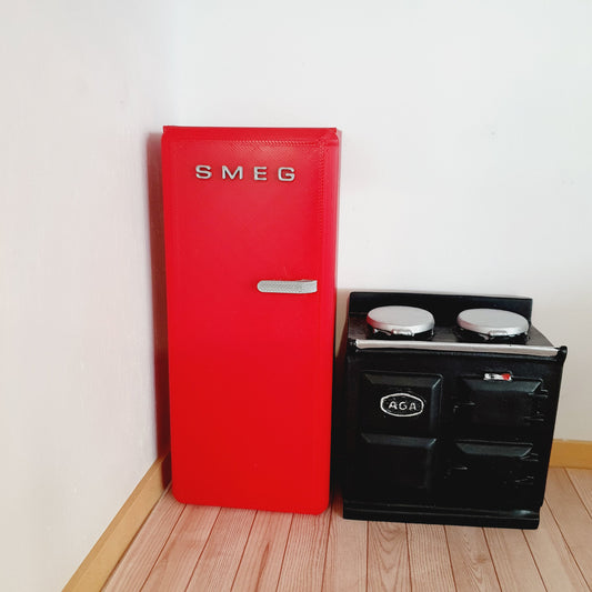 Dolls House Modern Kitchen Red SMEG Fridge,  1:12th Scale, Miniature fridge (K-FR-8)