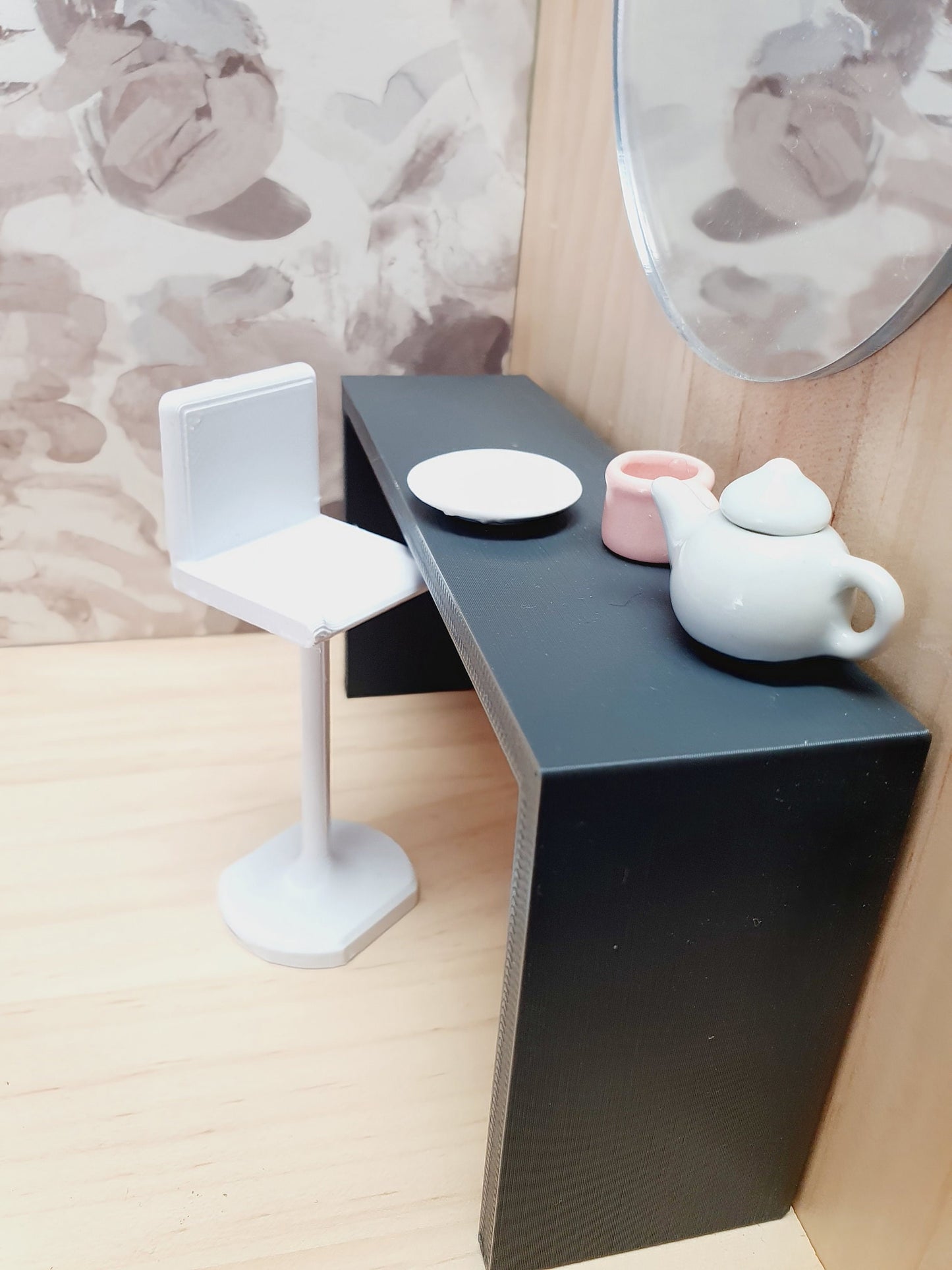 Dolls House Modern Bar Stool, Choice of Colours  1:12th Scale, Miniature Bar Stool (K-BS)