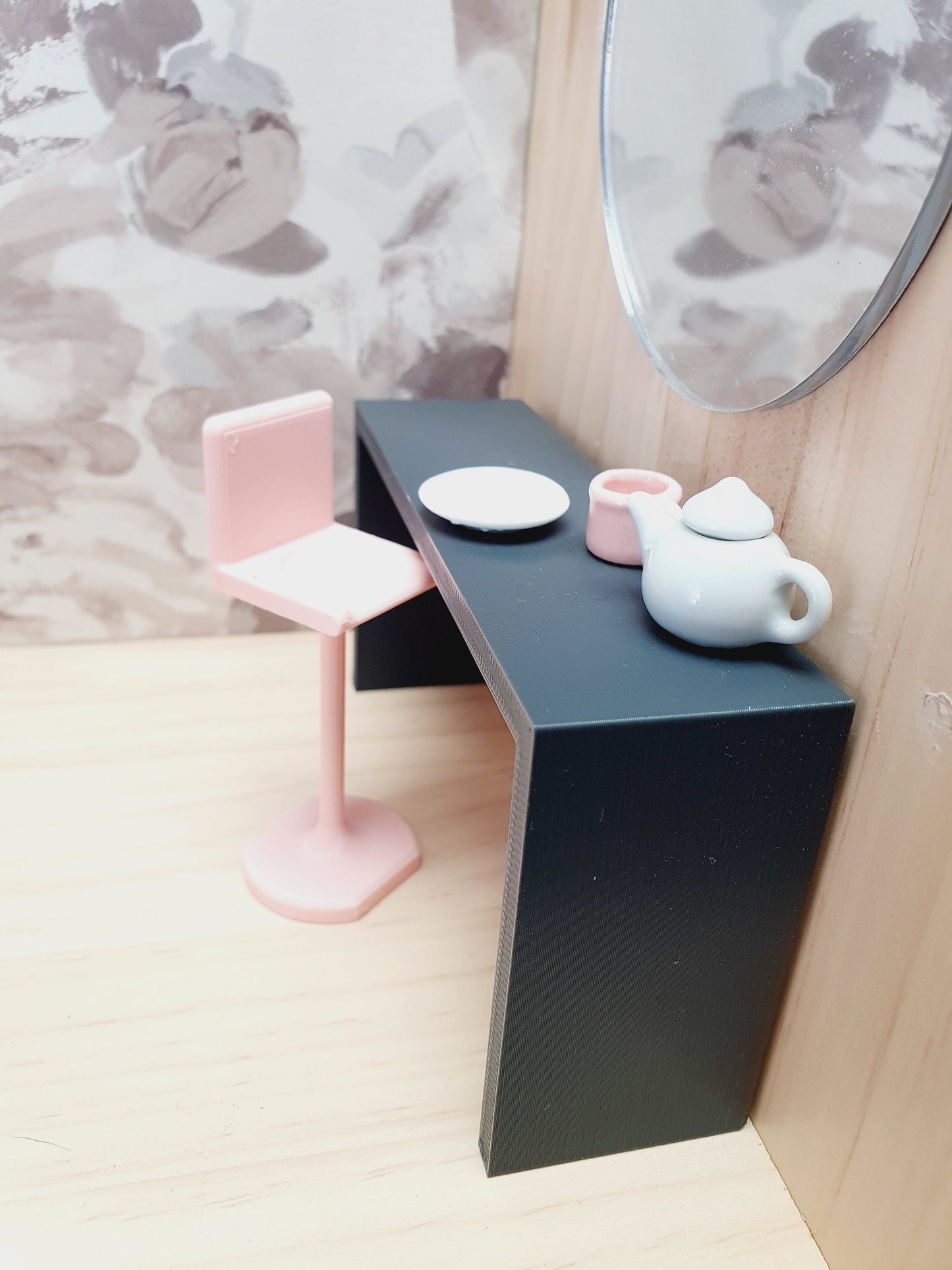 Dolls House Modern Bar Stool, Choice of Colours  1:12th Scale, Miniature Bar Stool (K-BS)