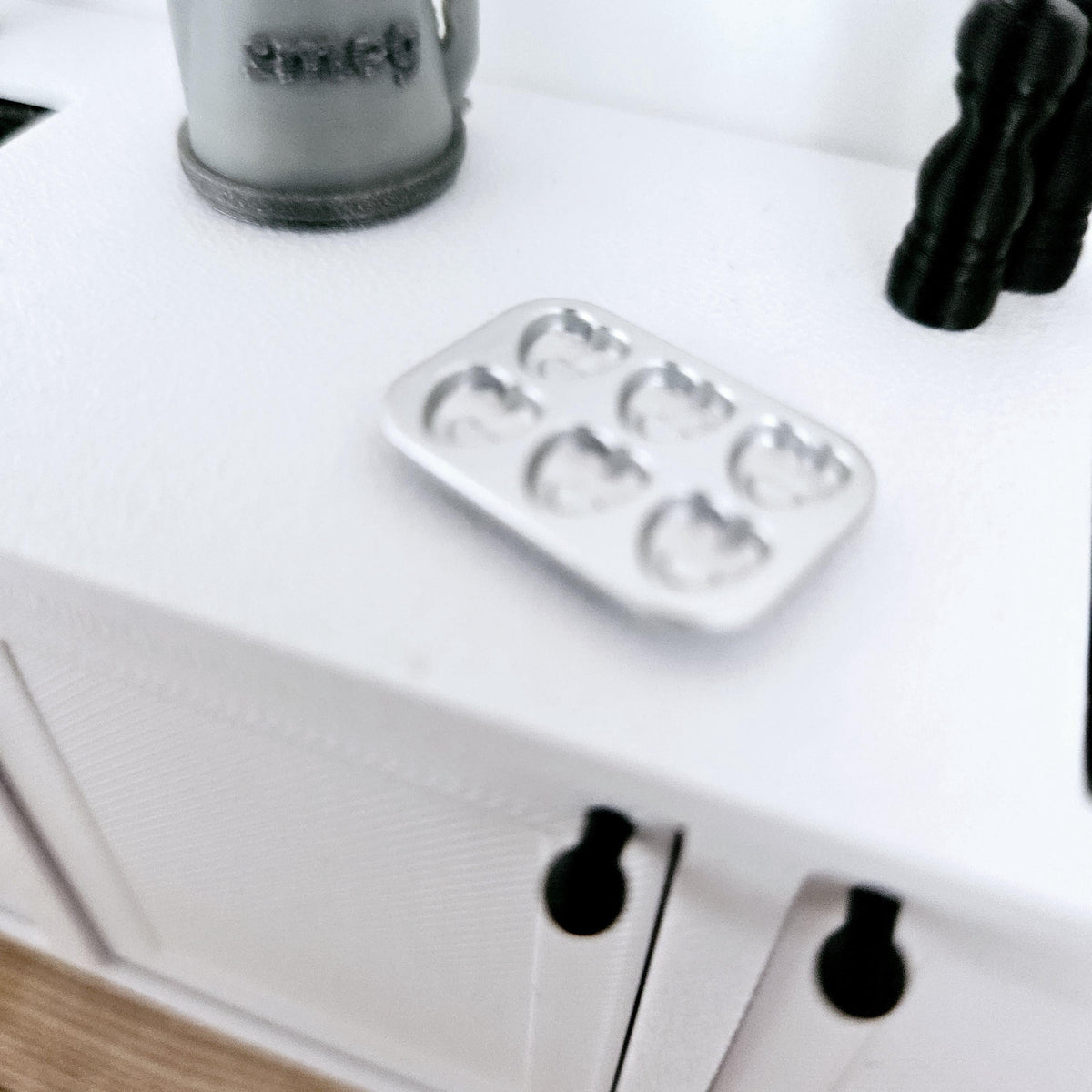 Dolls House Heart Baking Tray, 12th Scale, miniature muffin tray