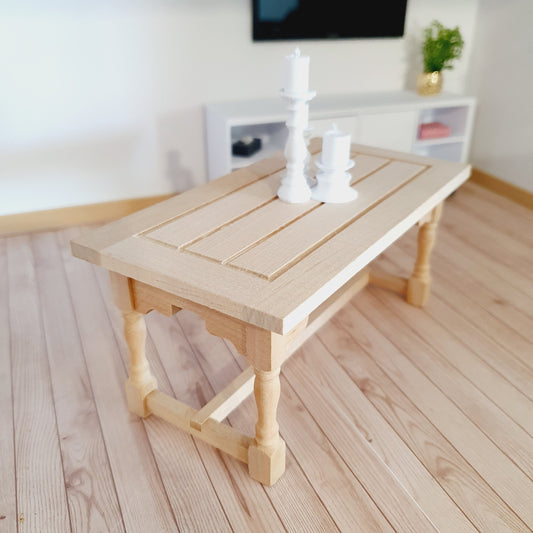 Dolls House Modern Wooden Dining Table, 1:12th Scale, Miniature Table (K-WTAB-3)