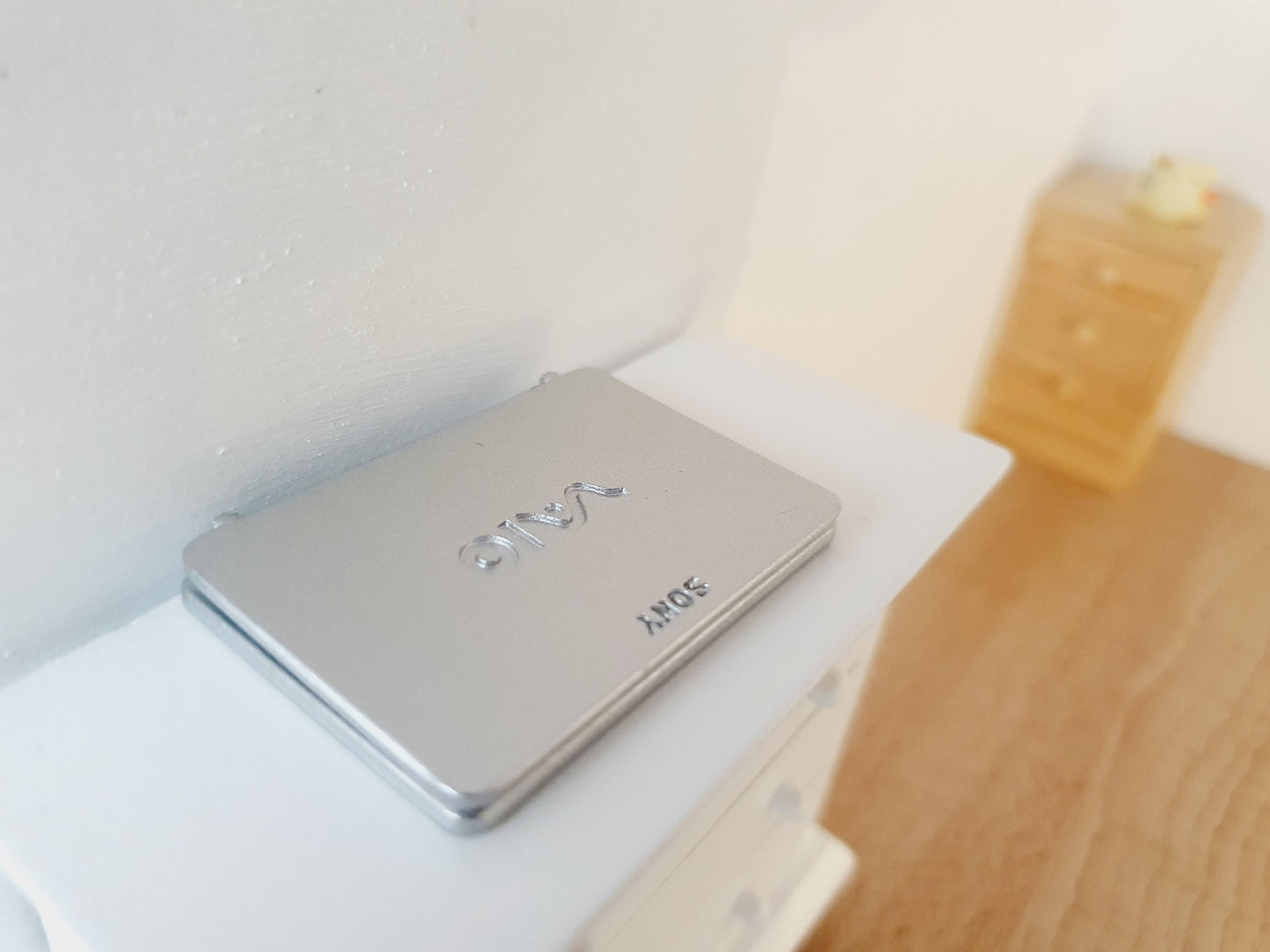 Dolls House Silver Laptop, 1:12th Scale, Miniature Laptop