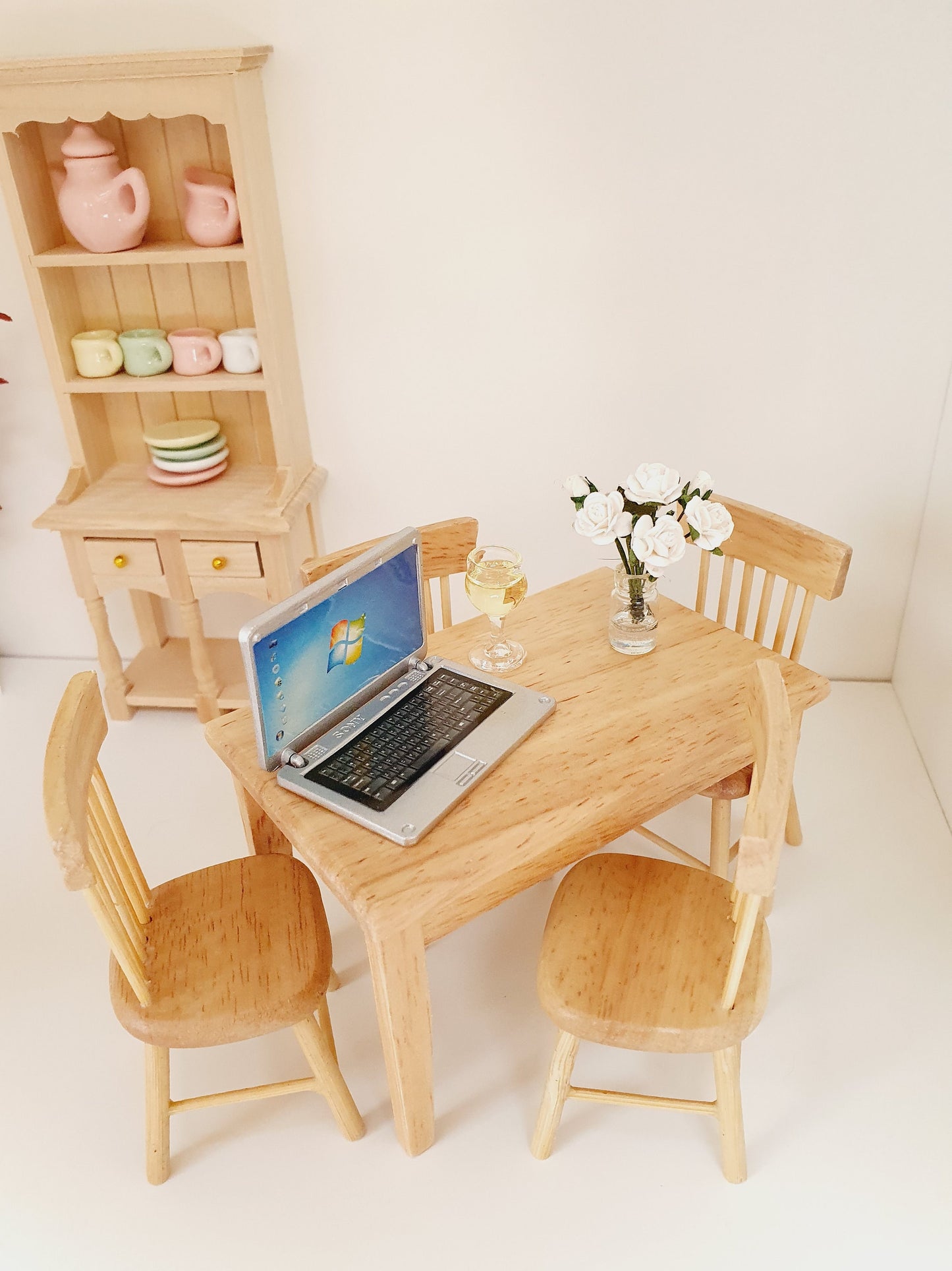 Dolls House Silver Laptop, 1:12th Scale, Miniature Laptop