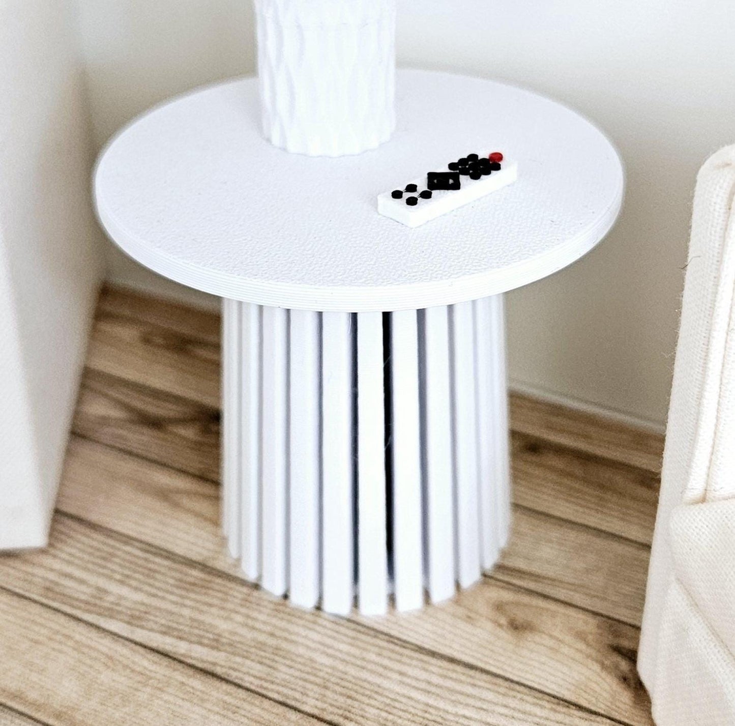 Dolls House Modern Side table Slat Table, 1:12 Scale, Choice of Colours, Miniature Side Table