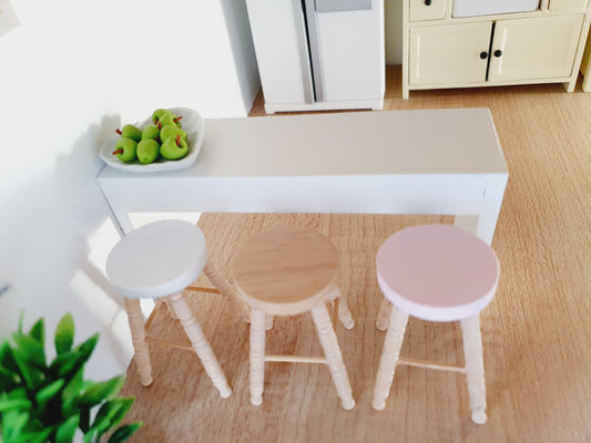 Dolls House Modern Console Table / Kitchen Breakfast Bar Choice of Colours  1:12th Scale, Miniature Breakfast Bar (VA-BB)
