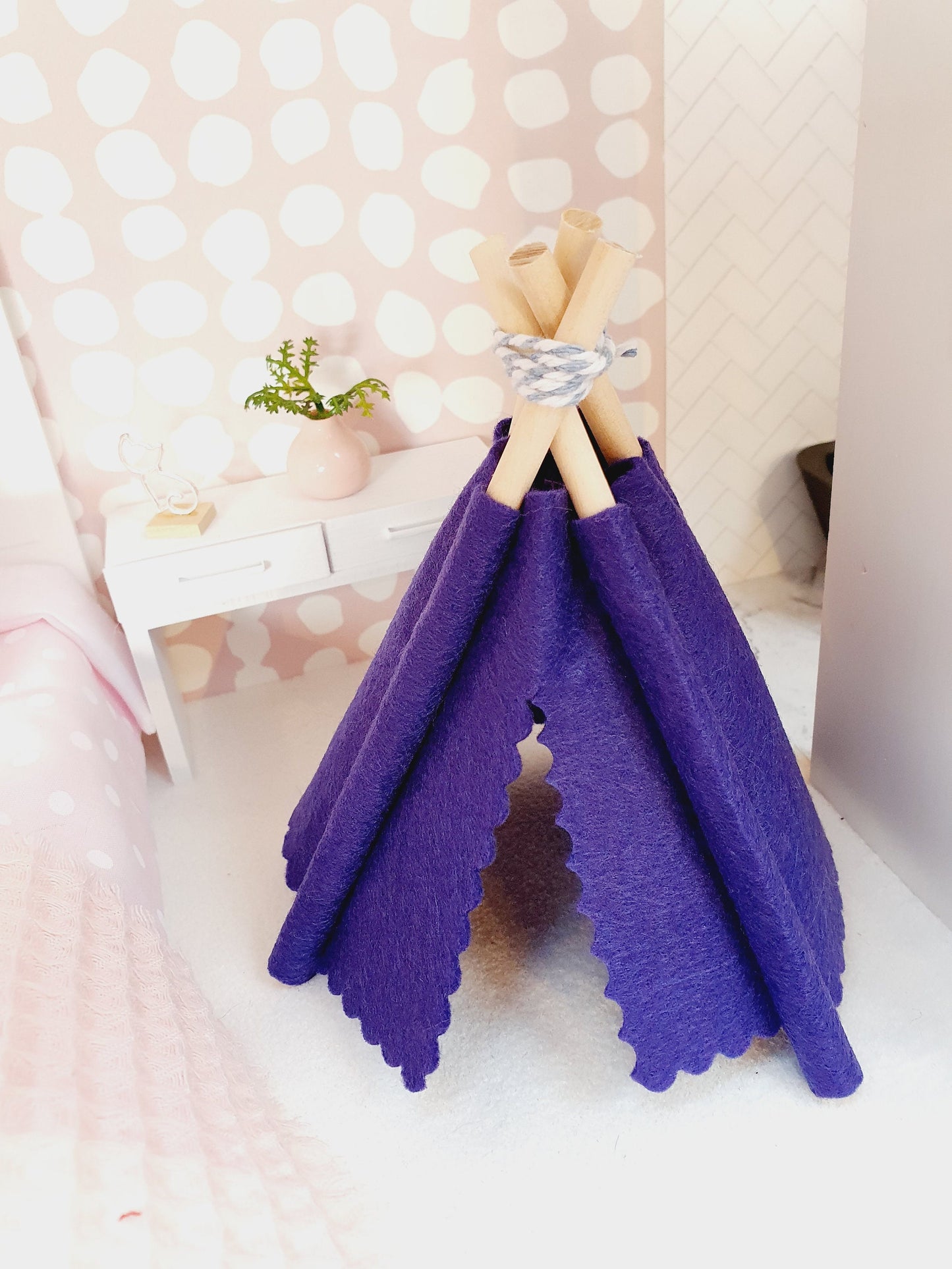 Dolls house Choice of Colour TeePee / Tent, 12th scale tent, miniature teepee, Tipi, Tent