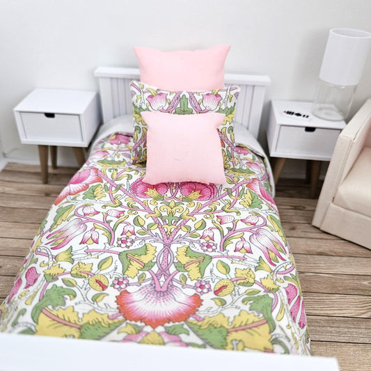 SALE!! Dolls house Floral Single 12th Scale Bedding Set, Doll House Girls Room Bedding
