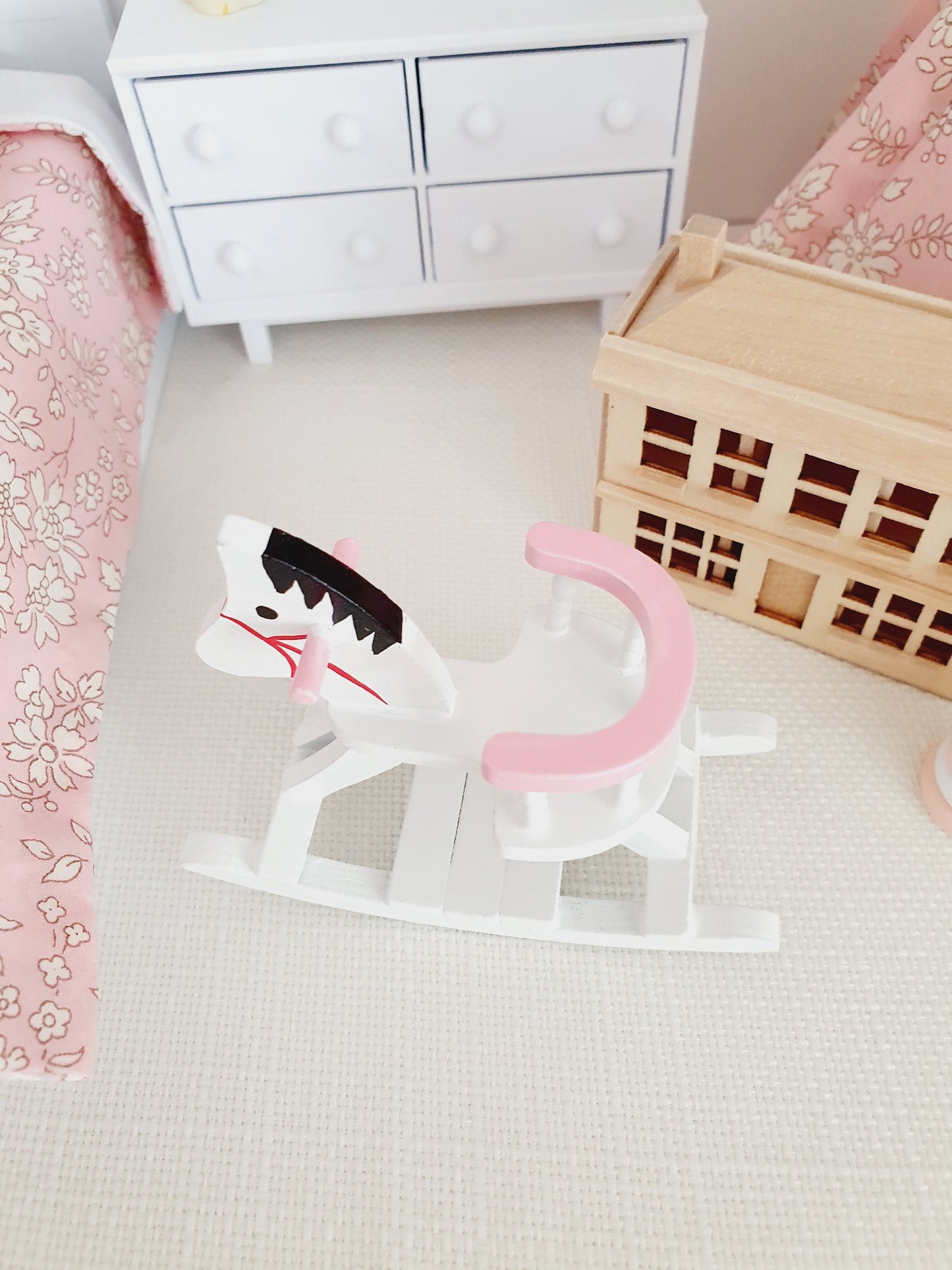 Dolls House Wooden Rocking Horse, Choice of Design, 12th Scale, Miniature horse (ROCK)