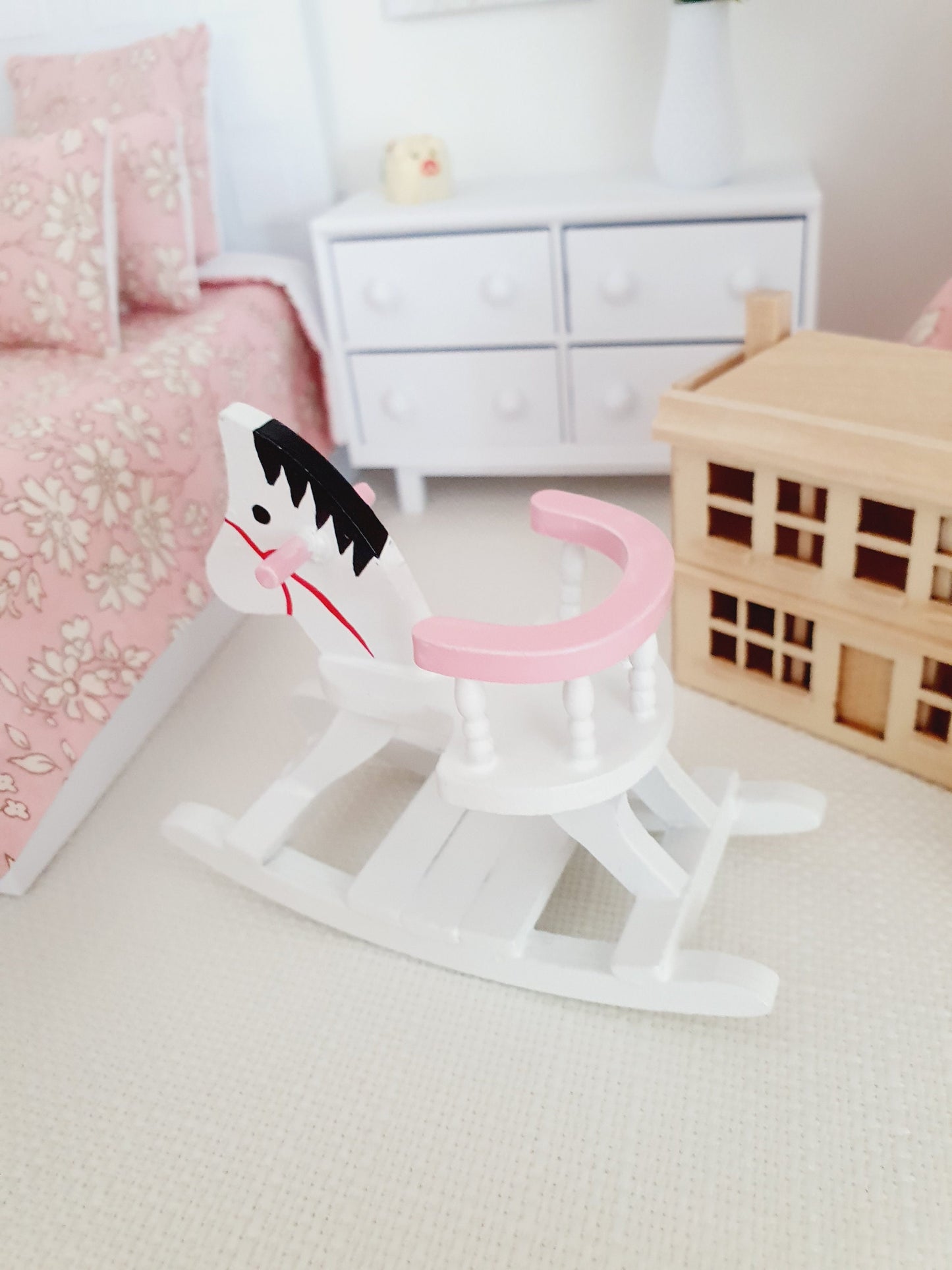 Dolls House Wooden Rocking Horse, Choice of Design, 12th Scale, Miniature horse (ROCK)