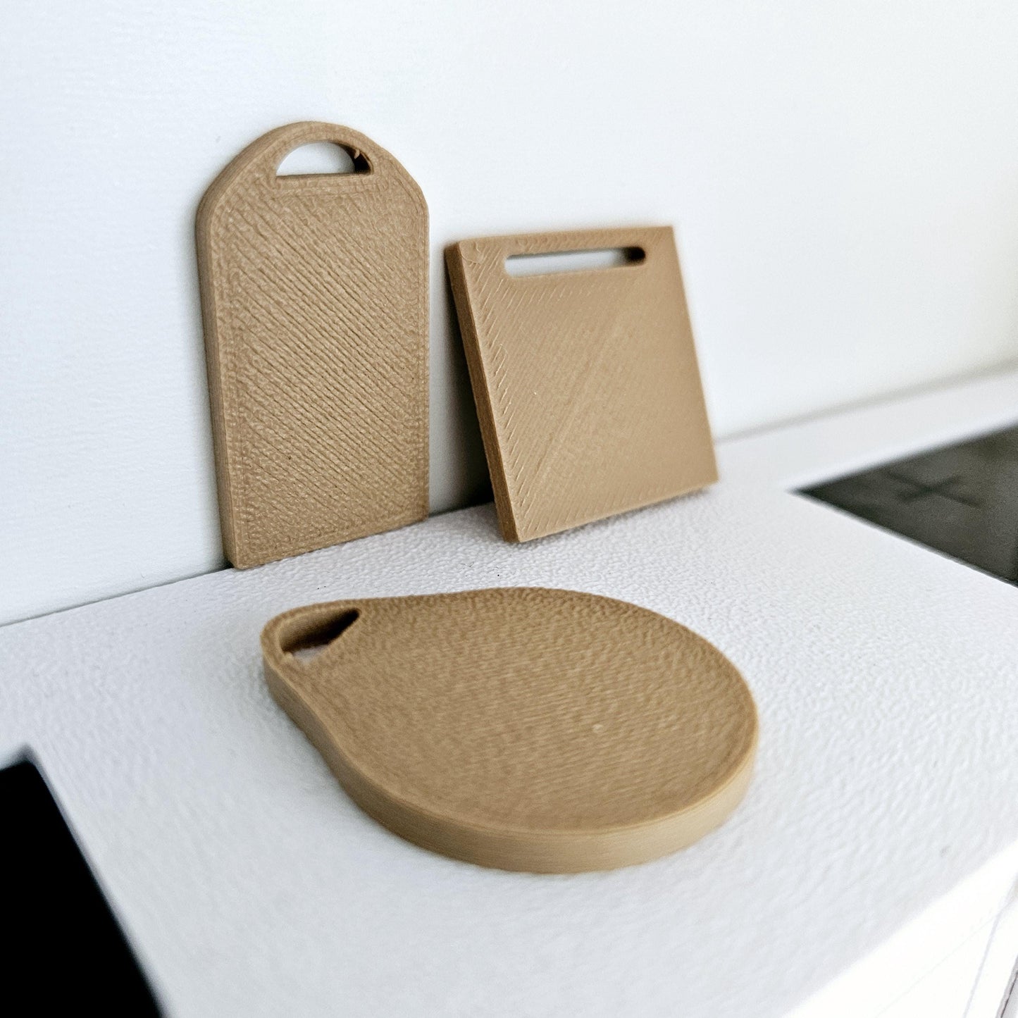 Dolls House Chopping Boards, Set of 3, Choice of Colours, 12th scale, miniature cutting boards