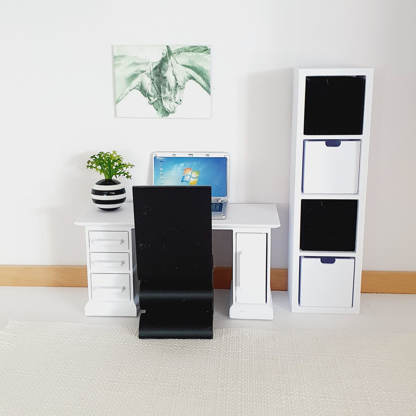 Dolls House Office Set, Miniature Office Set, Dollhouse Furniture, Mini Desk, Dollhouse Accessory, 12th Scale Desk (DESK1)