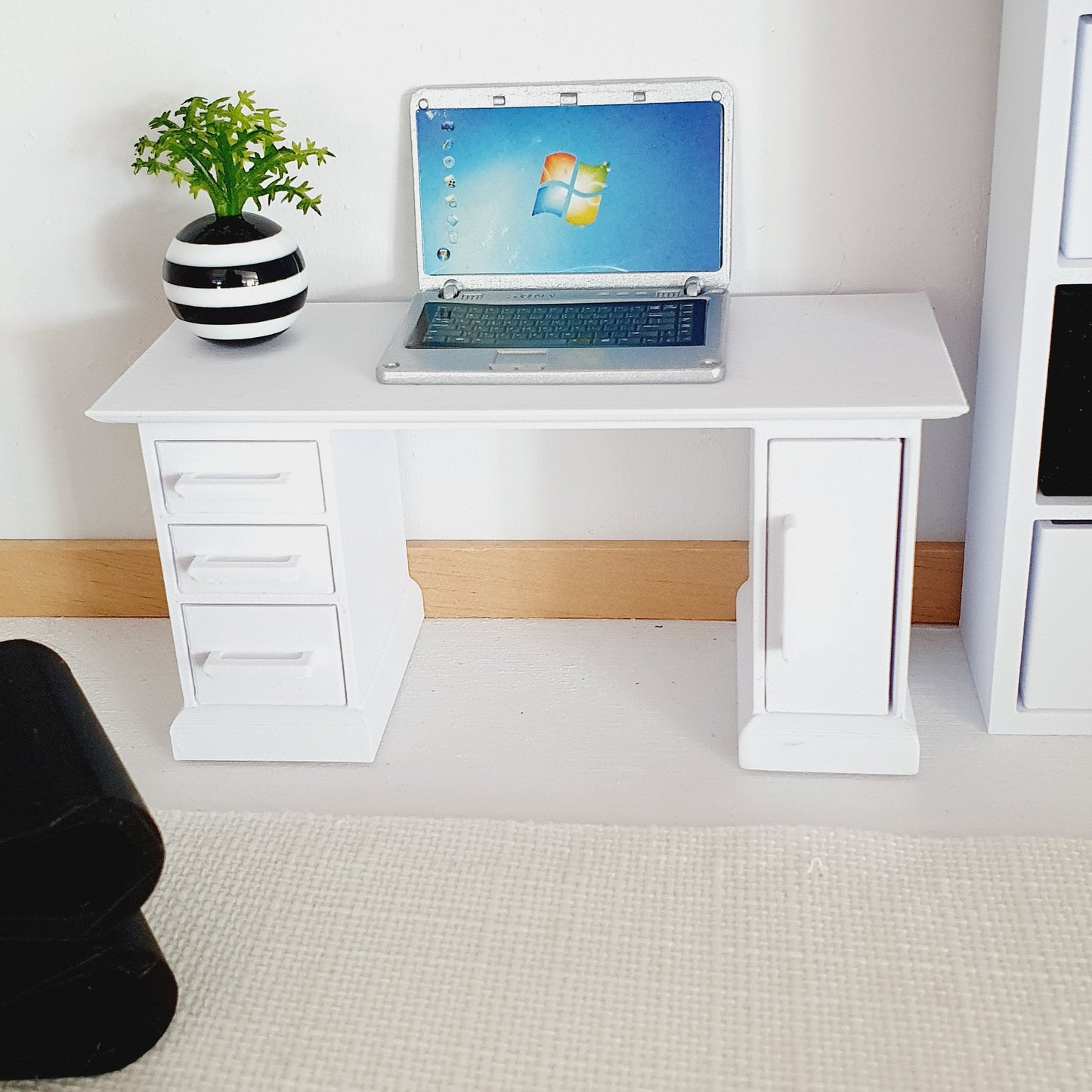 Dolls House Office Set, Miniature Office Set, Dollhouse Furniture, Mini Desk, Dollhouse Accessory, 12th Scale Desk (DESK1)