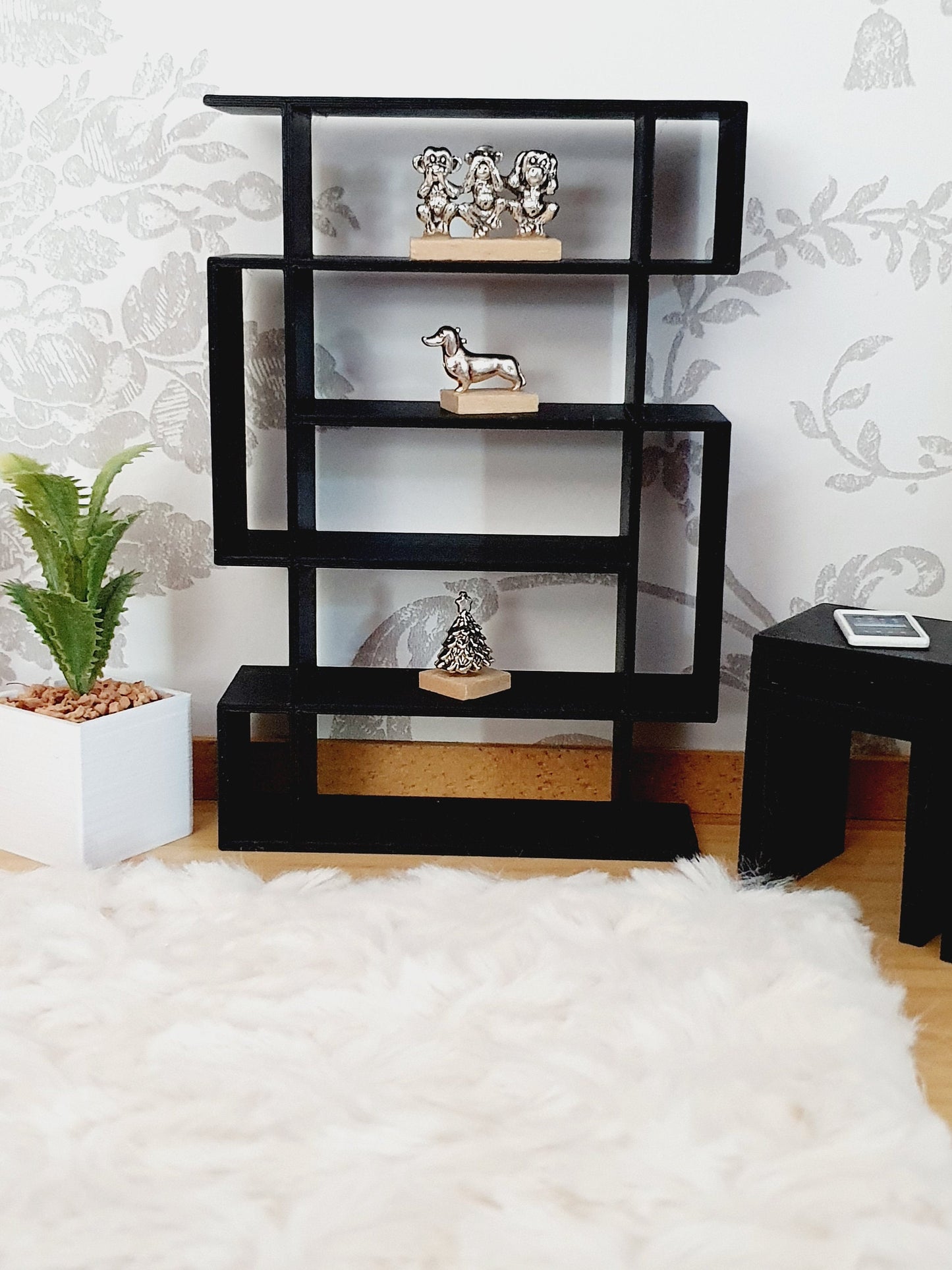 Dolls House Shelving Unit, 1:12th Scale, Miniature Shelves, Choice of Colours, room divider (SH1)