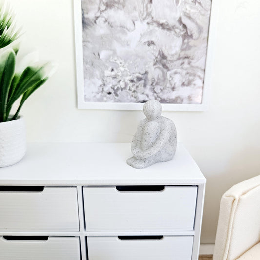 Dolls House Modern Harry Sitting Man Ornament, House or Garden Ornament, 12th Scale