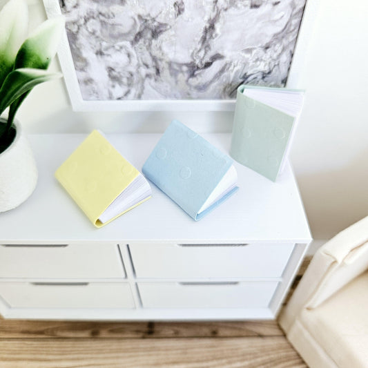 Dolls House Set of 3 Note Books, writing pads, 12th scale books, miniature