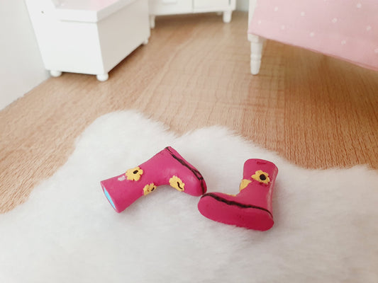 Flower Wellies | 1:12 scale dolls house miniature