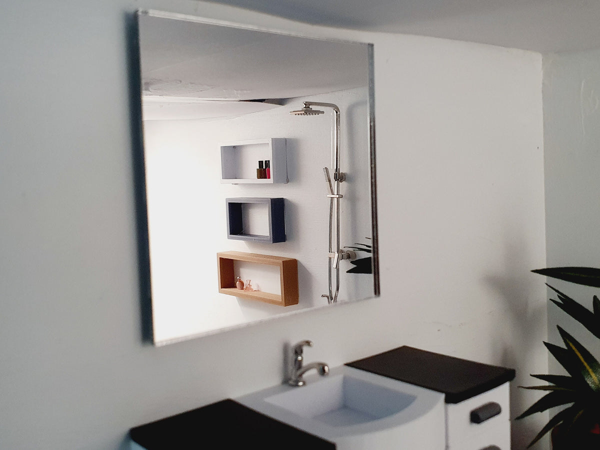 Large Square Mirror – 90 mm – alternate view 2 | 1:12 scale dolls house miniature