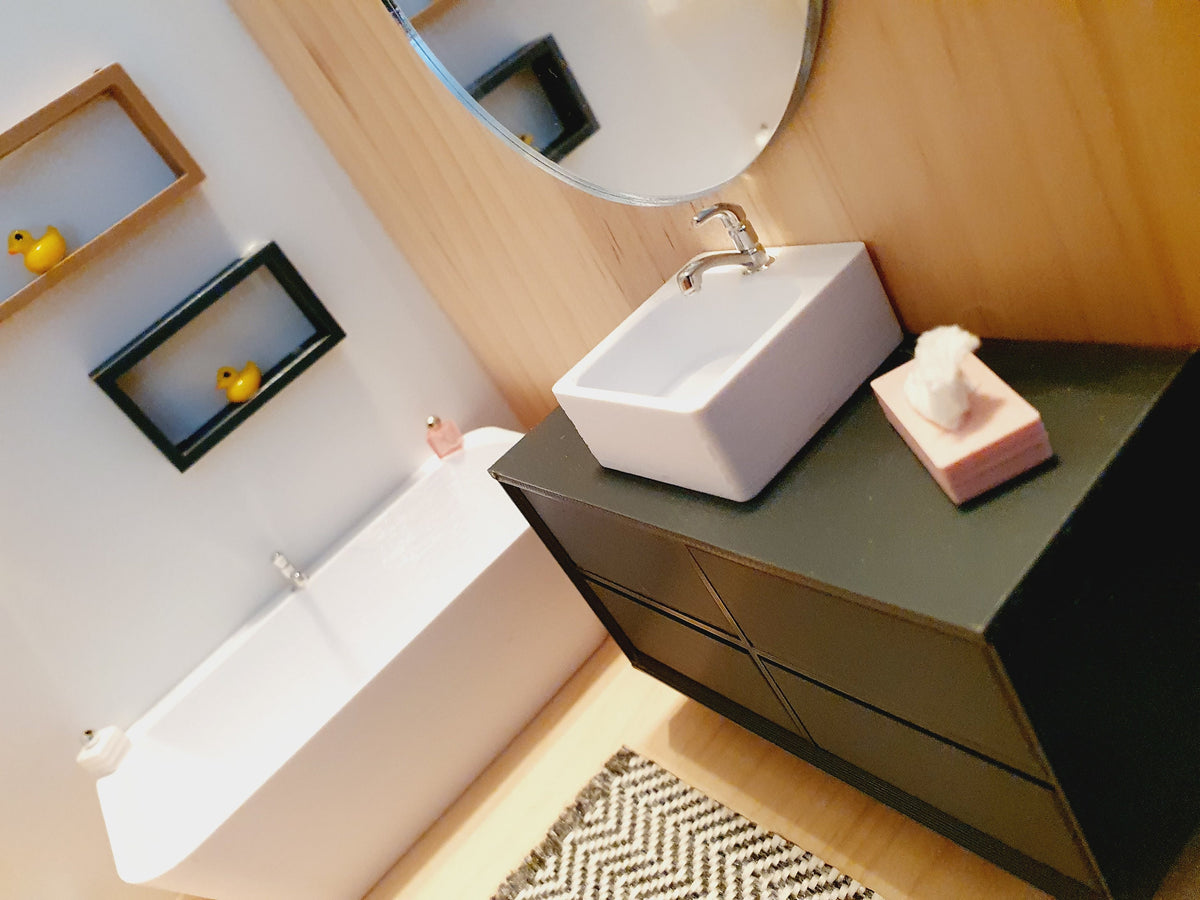 Modern Vanity with Mini Sink – alternate view 4 | 1:12 scale dolls house miniature