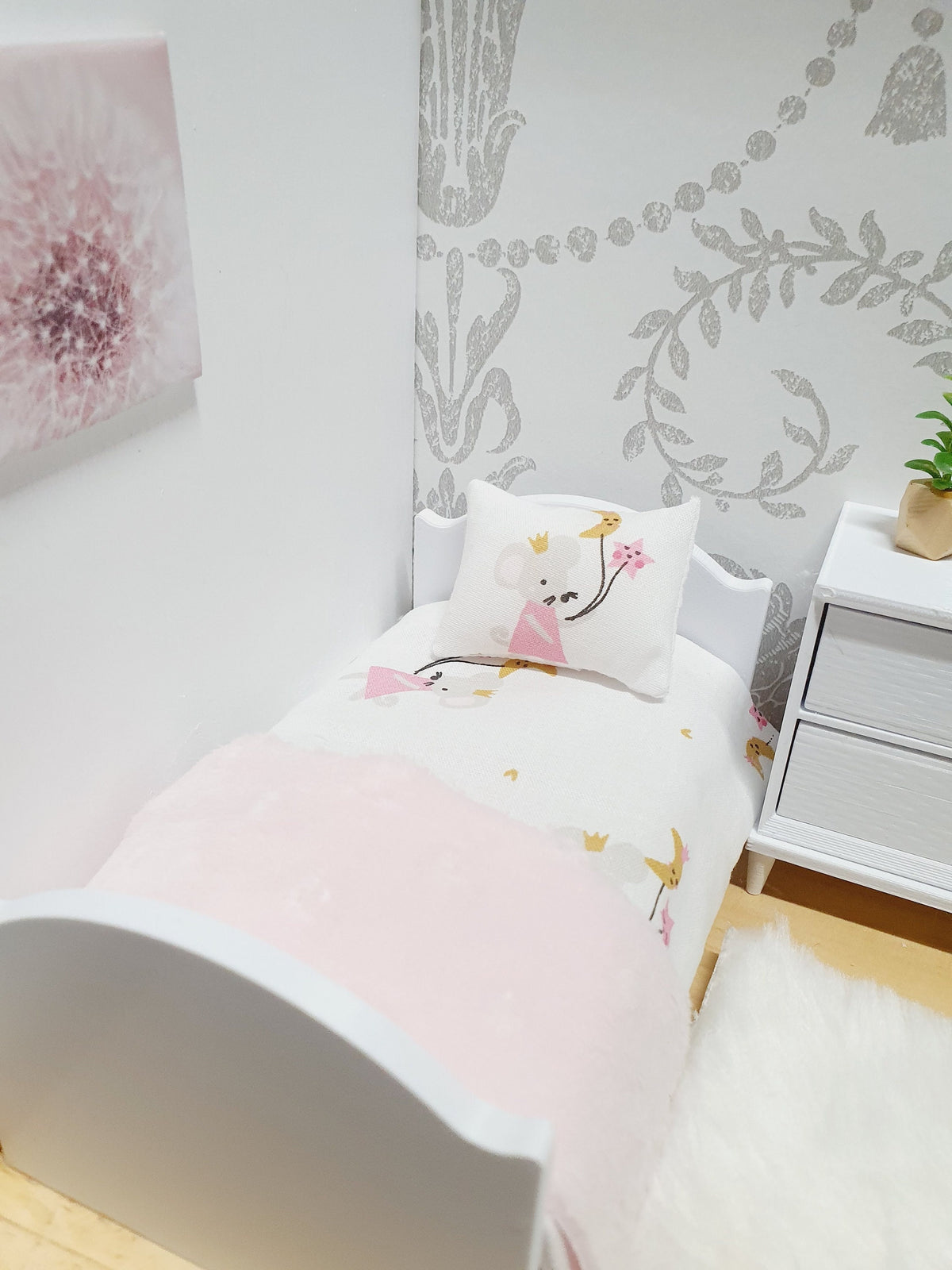 Mouse Theme Junior Bedding Set | 1:12 scale dolls house miniature