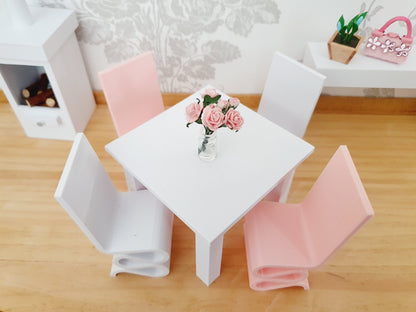 Dining Table with 4 Funky Chairs – alternate view 7 | 1:12 scale dolls house miniature