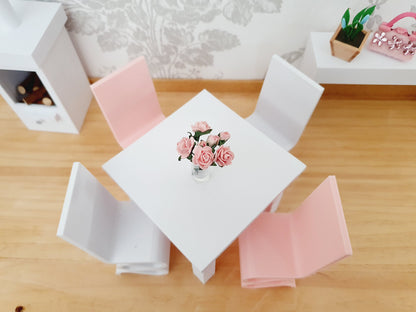 Dining Table with 4 Funky Chairs | 1:12 scale dolls house miniature