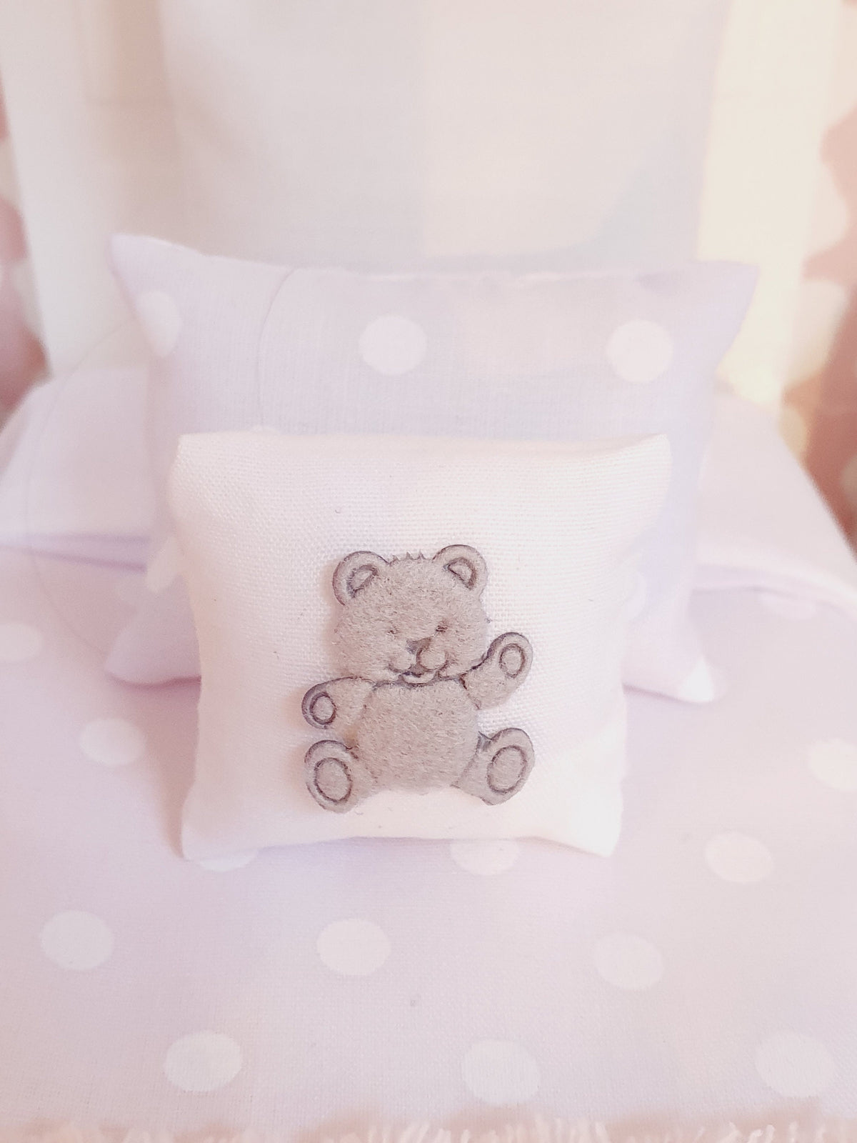 Teddy Bear Cushion – alternate view 3 | 1:12 scale dolls house miniature