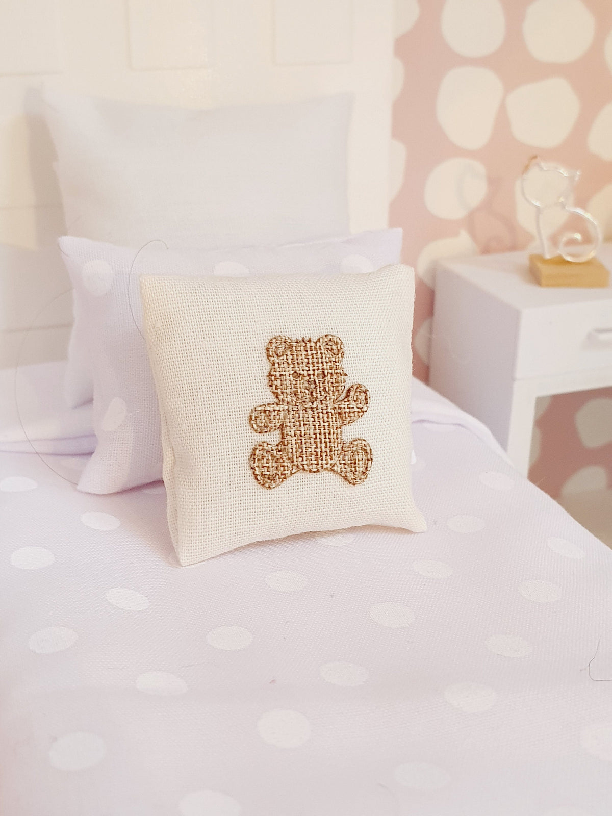 Teddy Bear Cushion – alternate view 4 | 1:12 scale dolls house miniature