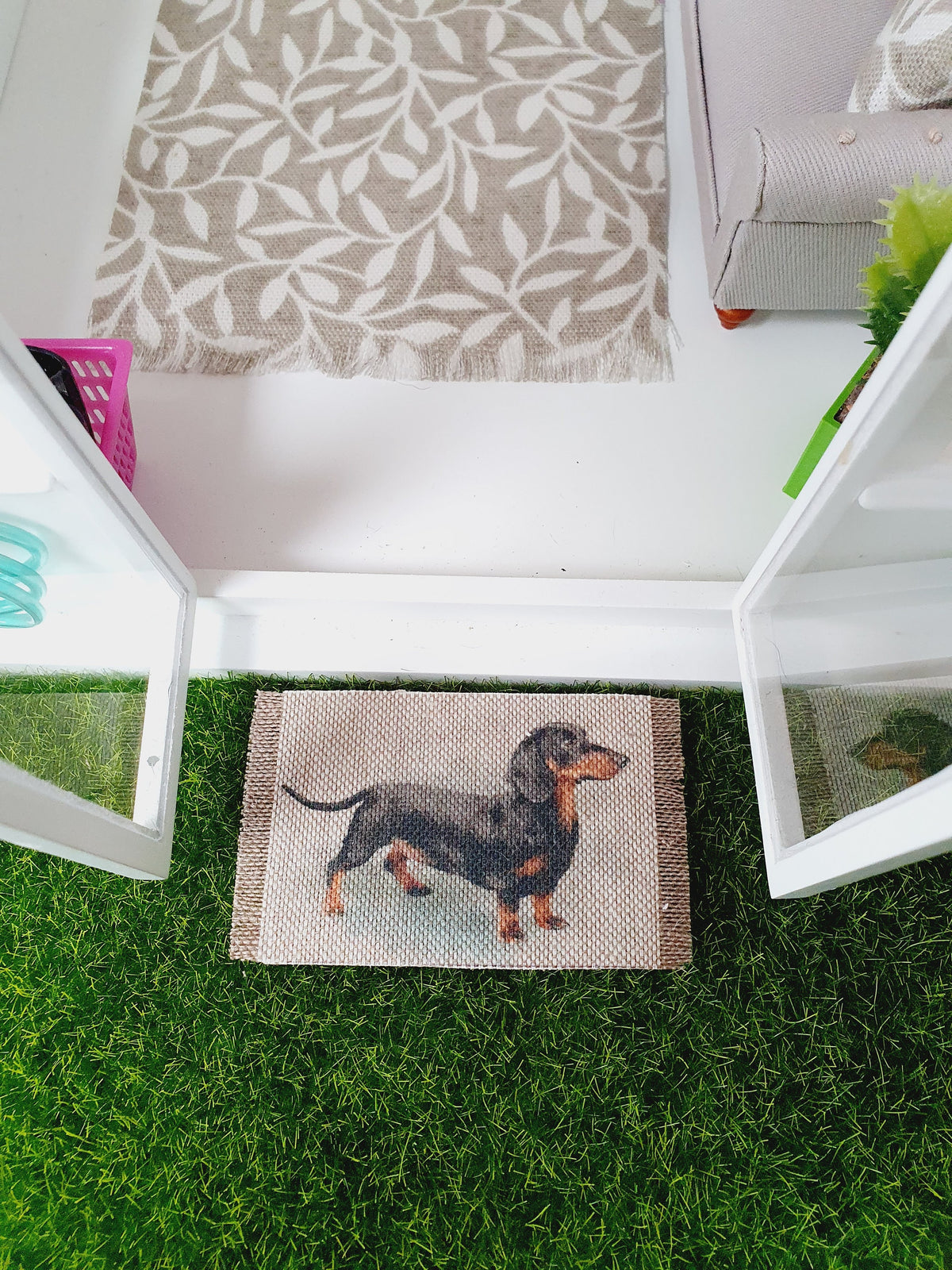 Dachshund Dog Doormat | 1:12 scale dolls house miniature