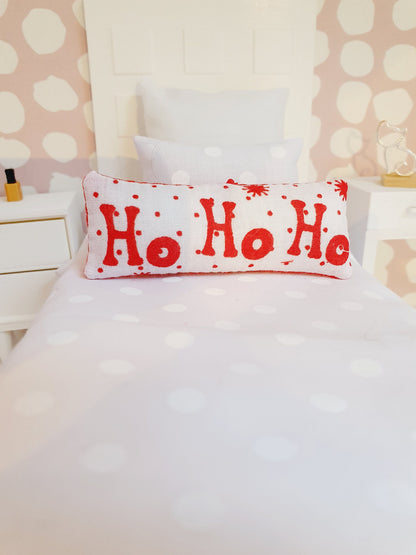 Christmas Cushion, "Ho Ho Ho" – alternate view 3 | 1:12 scale dolls house miniature