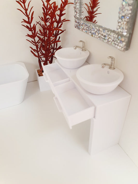 Double-Sink Vanity | 1:12 scale dolls house miniature