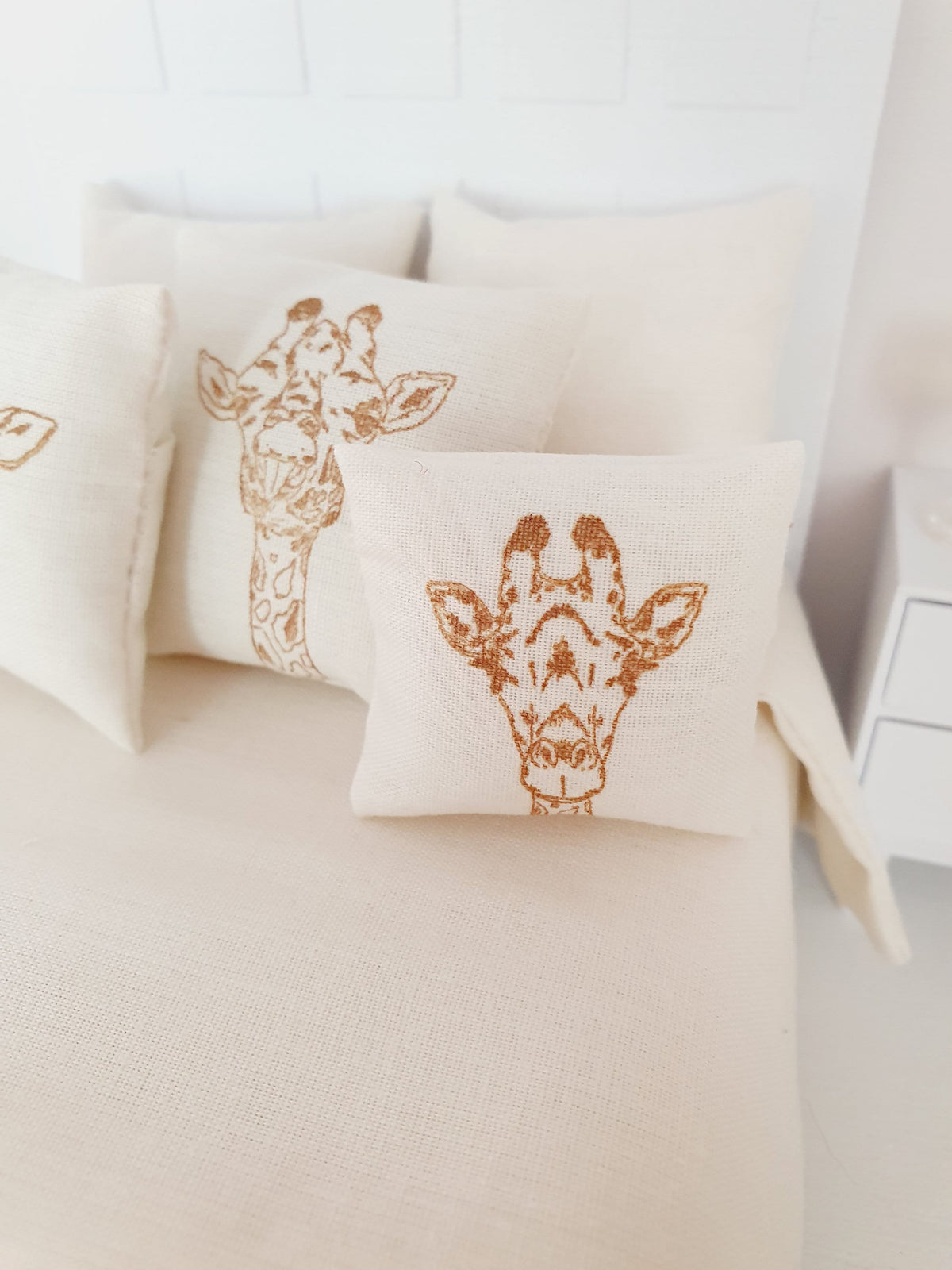 Giraffe Cushions – Set of 3 – alternate view 2 | 1:12 scale dolls house miniature